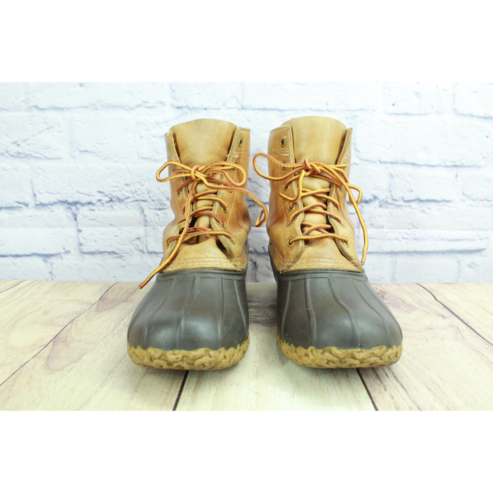 L.L. Bean LL Bean Women's Lace Up Brown Leather Ankle Duck Boots Unlin Size US 9 / IT 39 - 4 Thumbnail