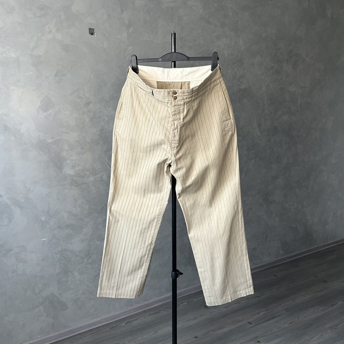 At Last & Co At Last & Co. Cork Striped Beige Trousers Size US 38 / EU 54 - 3 Thumbnail