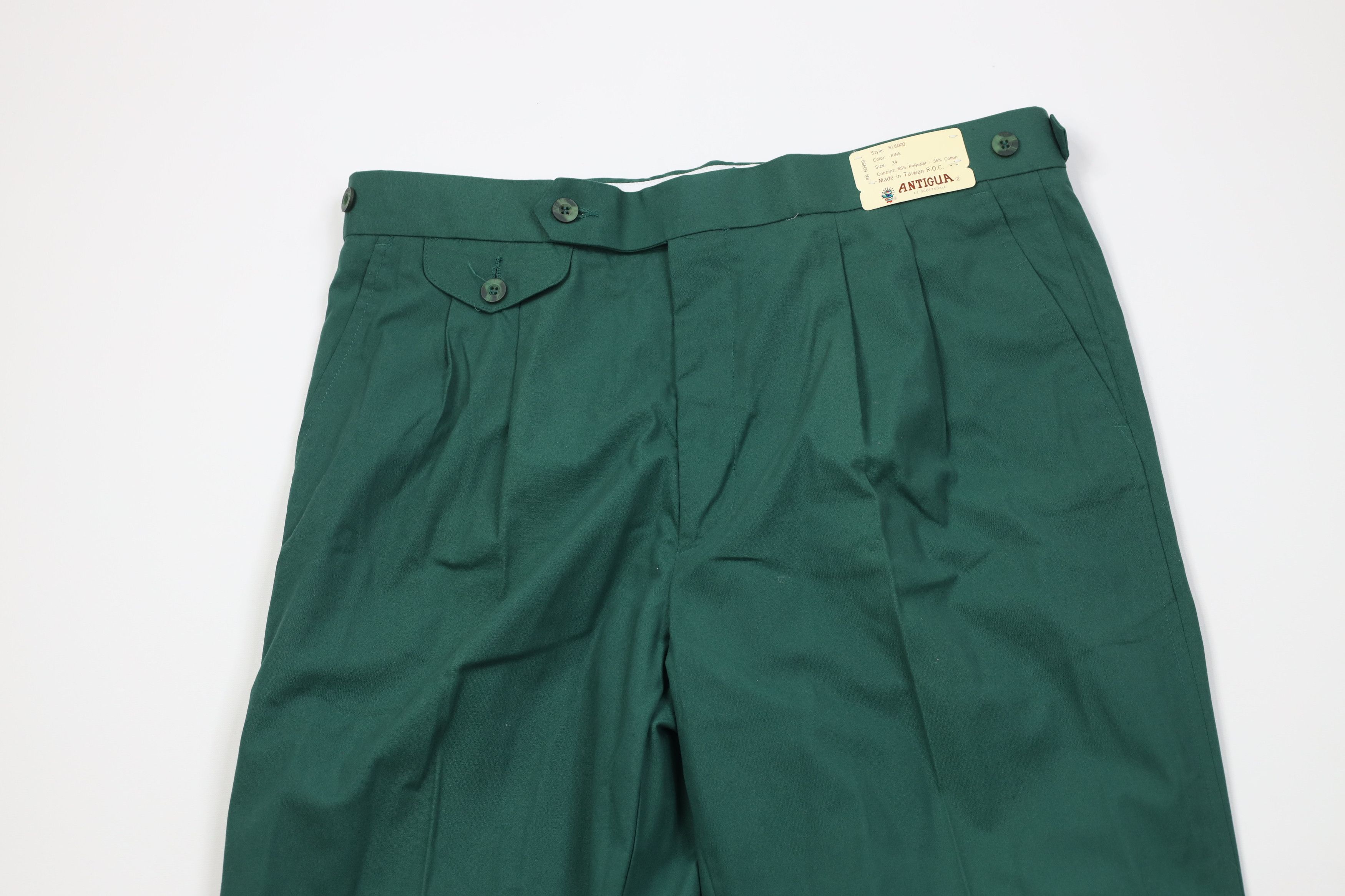 Vintage Deadstock Vintage 70s Streetwear Wide Leg Chino Pants Green Size US 34 / EU 50 - 2 Thumbnail