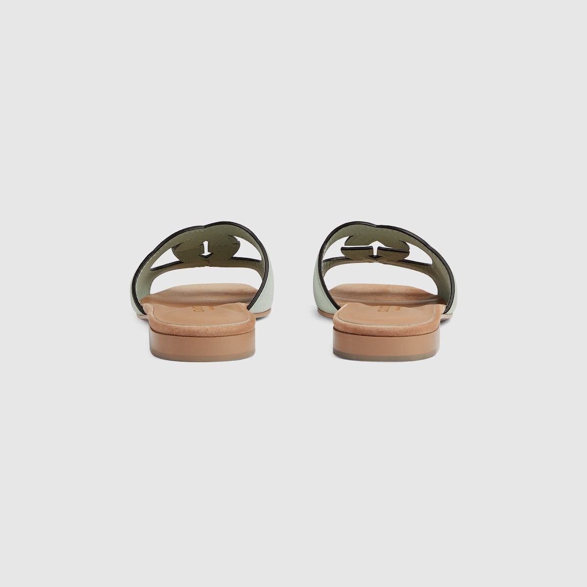 Gucci oc11z1025 Interlocking G Cut-Out Sandals in Pale Green Size US 8.5 / IT 38.5 - 3 Thumbnail