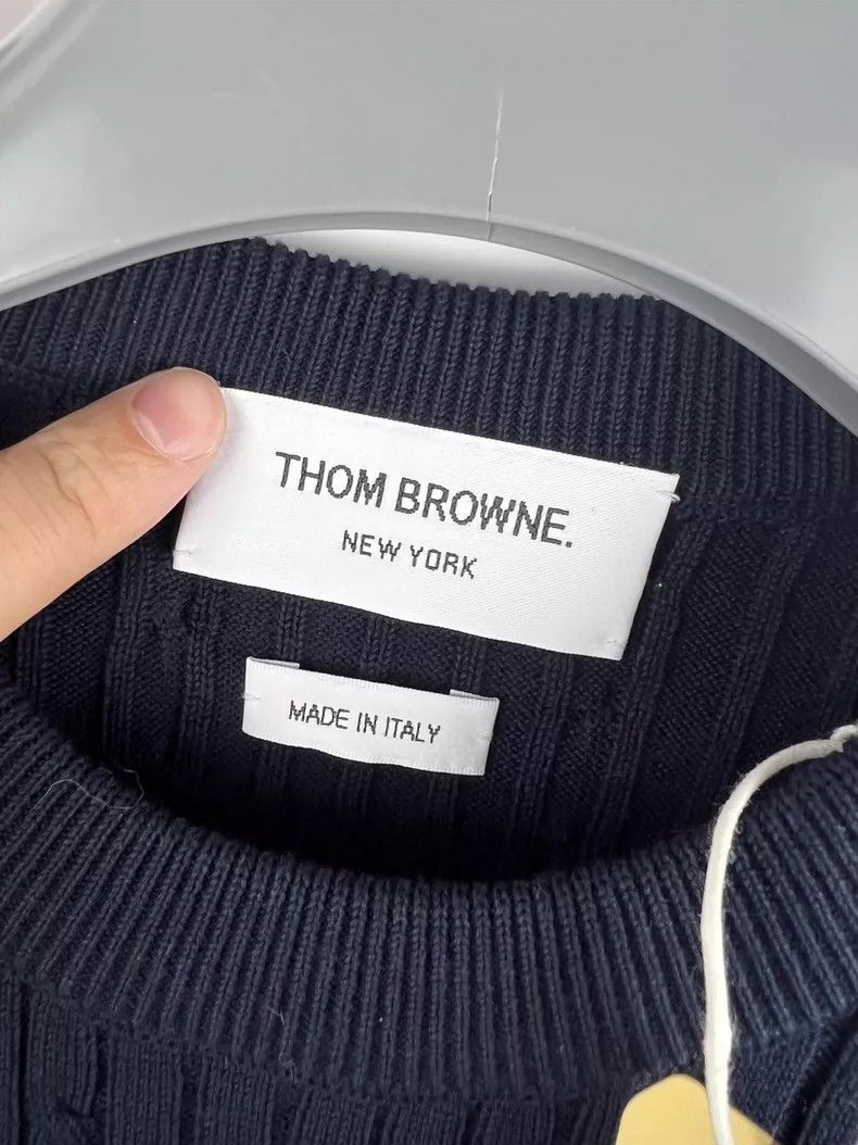 Thom Browne Thom Browne Navy blue knit sweater Size US L / EU 52-54 / 3 - 6 Thumbnail