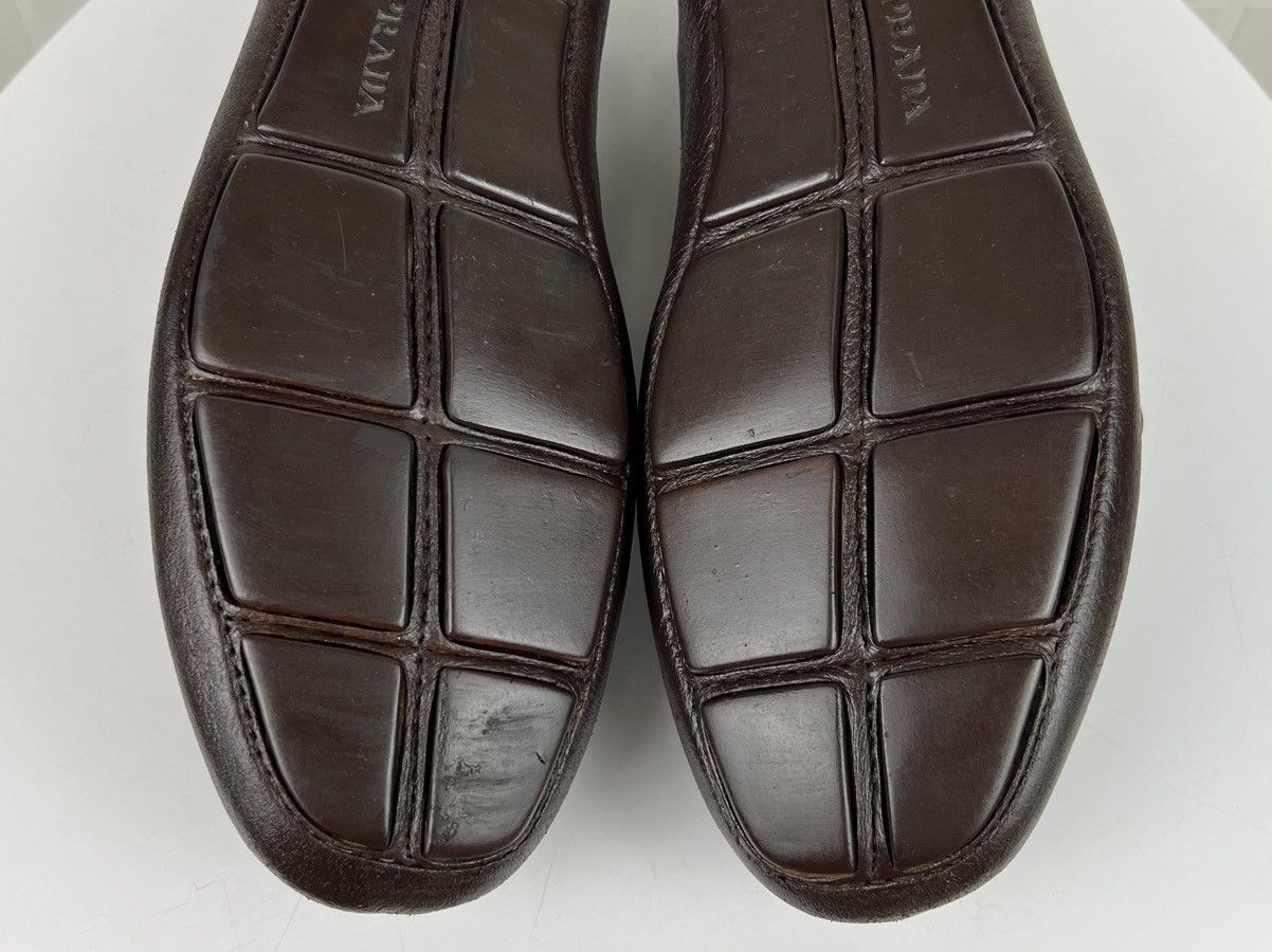 Prada PRADA MILANO Loafers Leather Drivers Mocassins Logo Brown Size US 10 / EU 43 - 14 Thumbnail