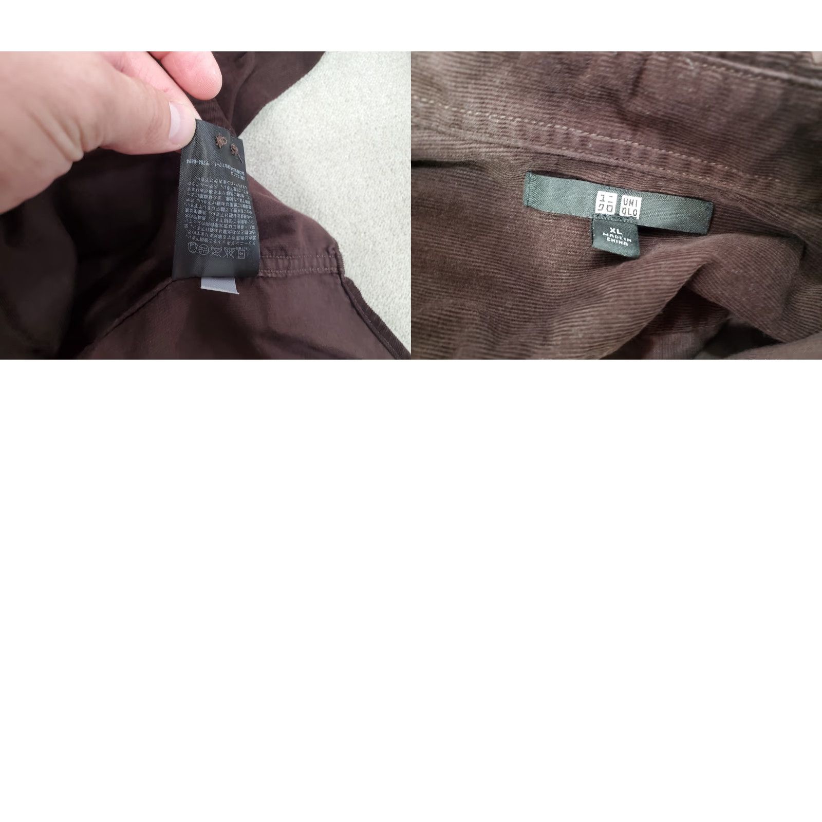Uniqlo Uniqlo Shirt Mens XL Brown Corduroy Button-Up Long Sleeve Collared Casual Size US XL / EU 56 / 4 - 8 Thumbnail