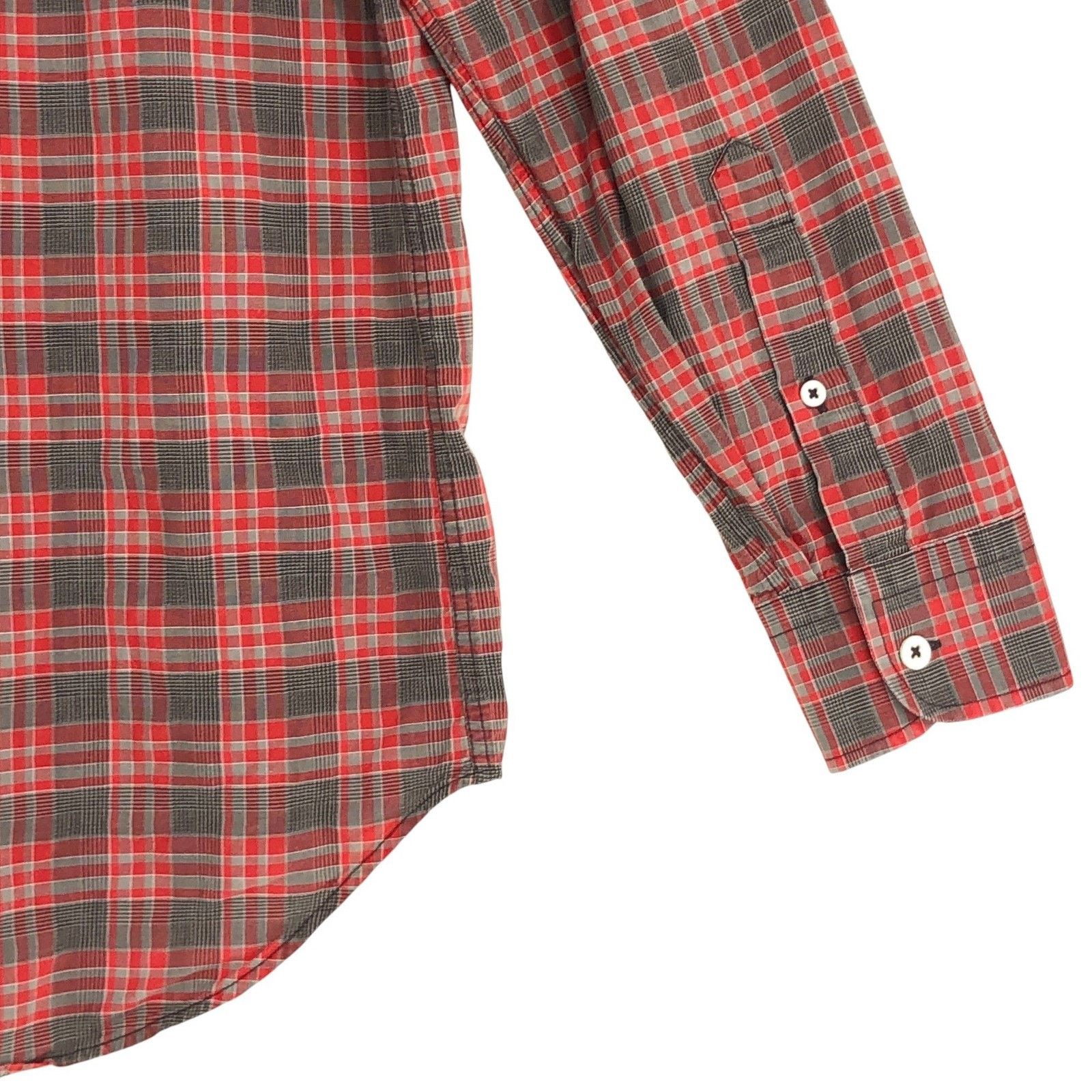 Billy Reid Billy Reid Shirt S Red Gray Plaid Long Sleeve Button Up Size US S / EU 44-46 / 1 - 12 Thumbnail