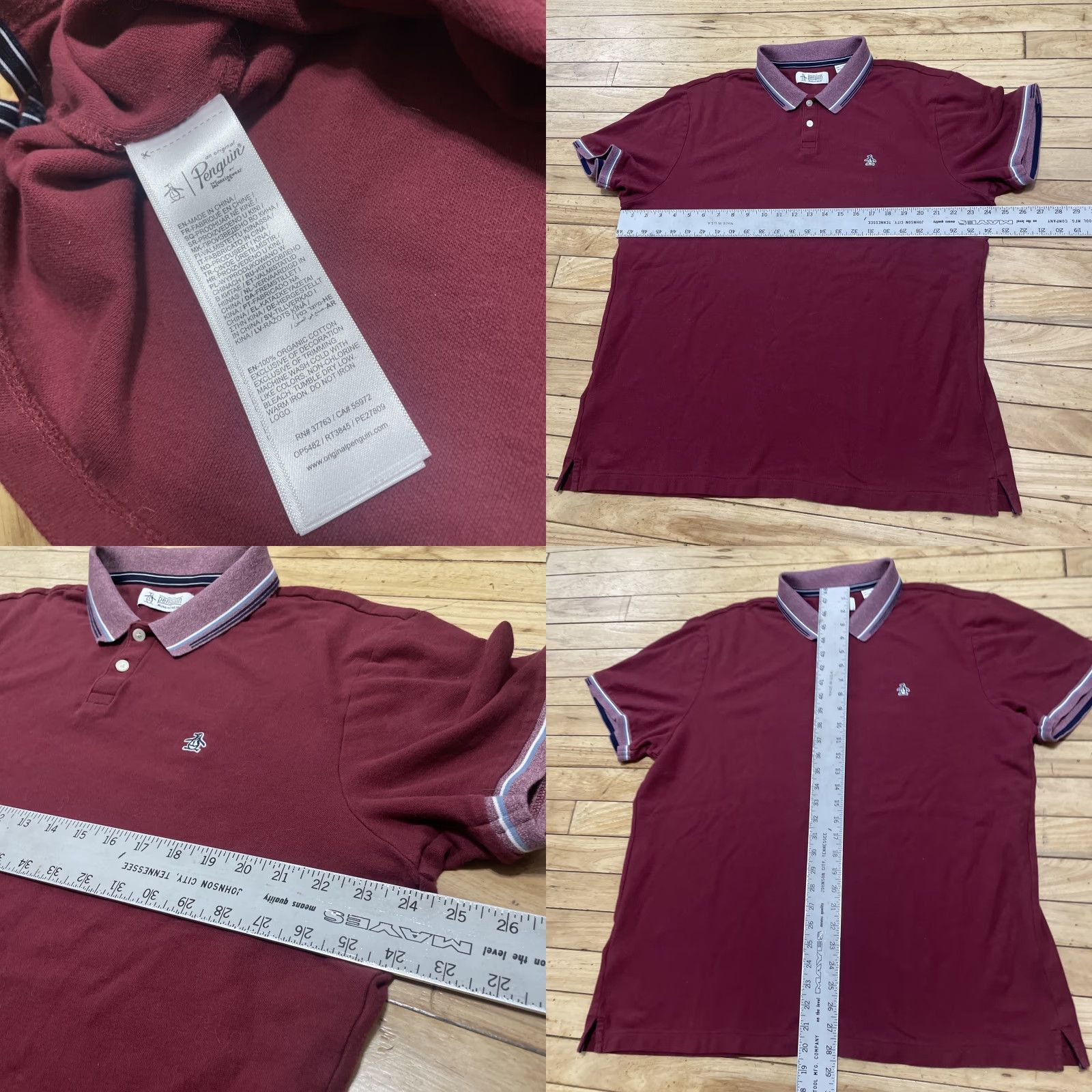 Vintage Penguin Polo Shirt Mens XXL Red Organic Cotton Short Sleeve Golf Classic Logo Size US XXL / EU 58 / 5 - 8 Thumbnail