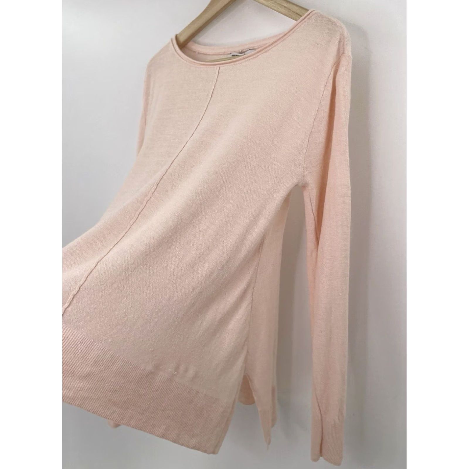 Pinko Magaschoni Shirt M Light Pink 100% Linen Long Sleeve Breathable Flaw Size M / US 6-8 / IT 42-44 - 5 Thumbnail
