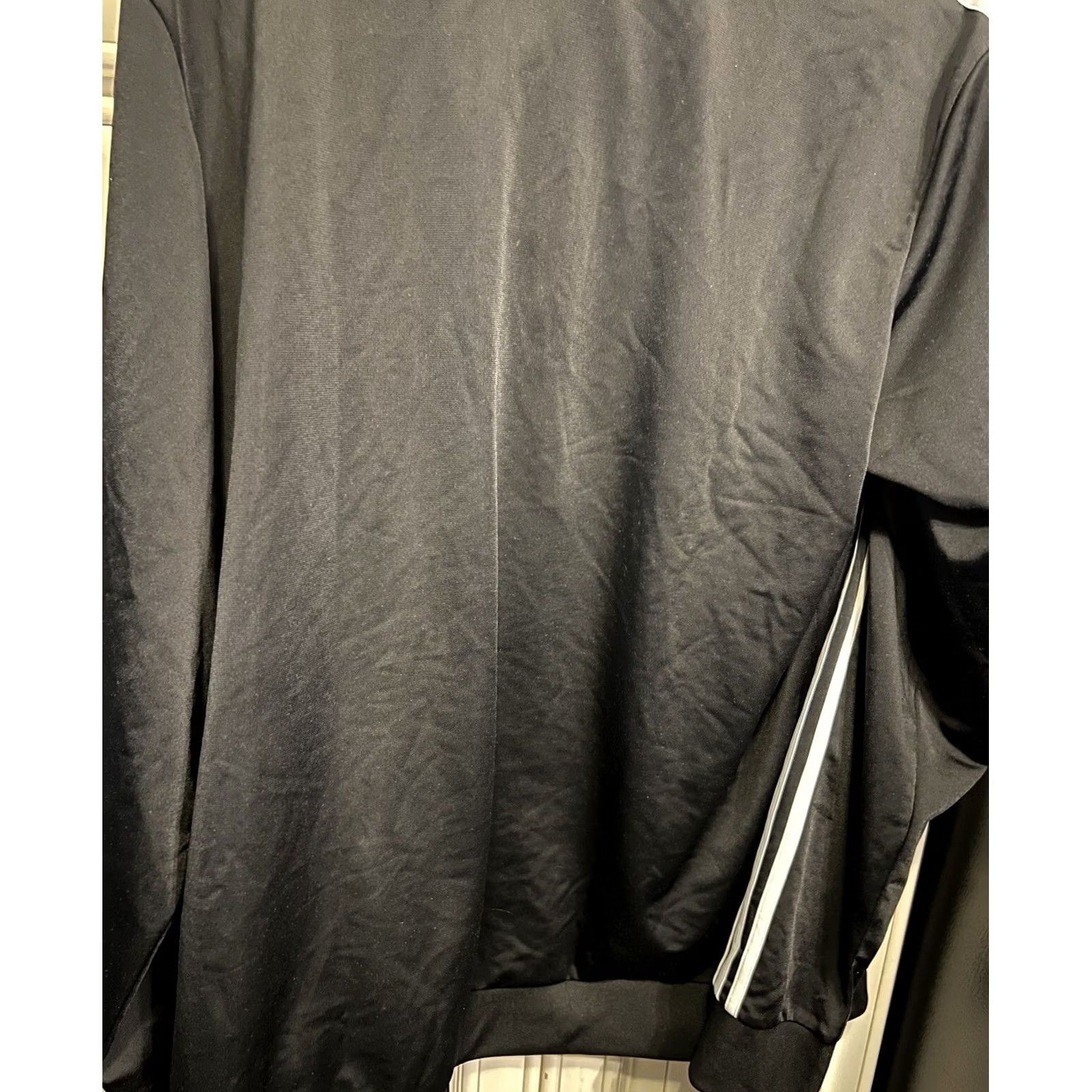 Adidas Adidas Men's Zip Front Jacket Black White Stripes Pockets Size XL Track Jacket Size US XL / EU 56 / 4 - 4 Thumbnail