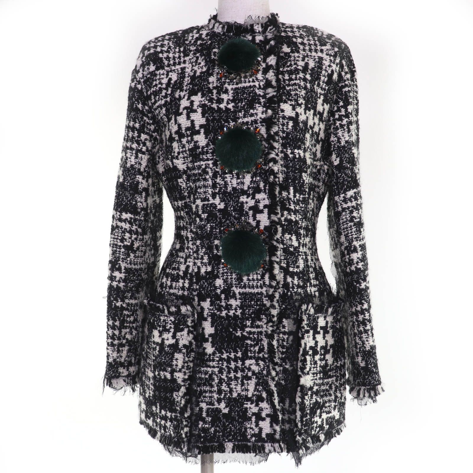 Dolce & Gabbana Dolce & Gabbana Dolce&Gabbana Jeweled Tweed Coat Others Outerwear F28JNZ DUTY FREE for USA Size ONE SIZE - 1 Thumbnail