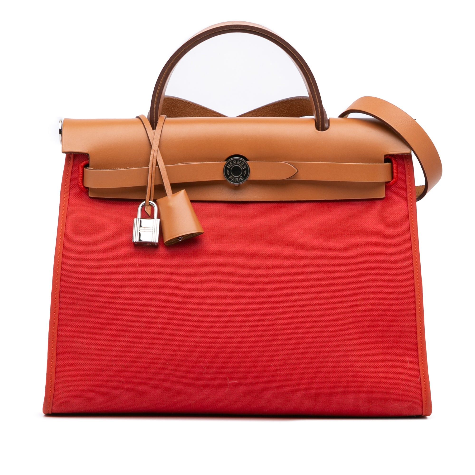 Hermès Canvas Herbag Zip 31 Red