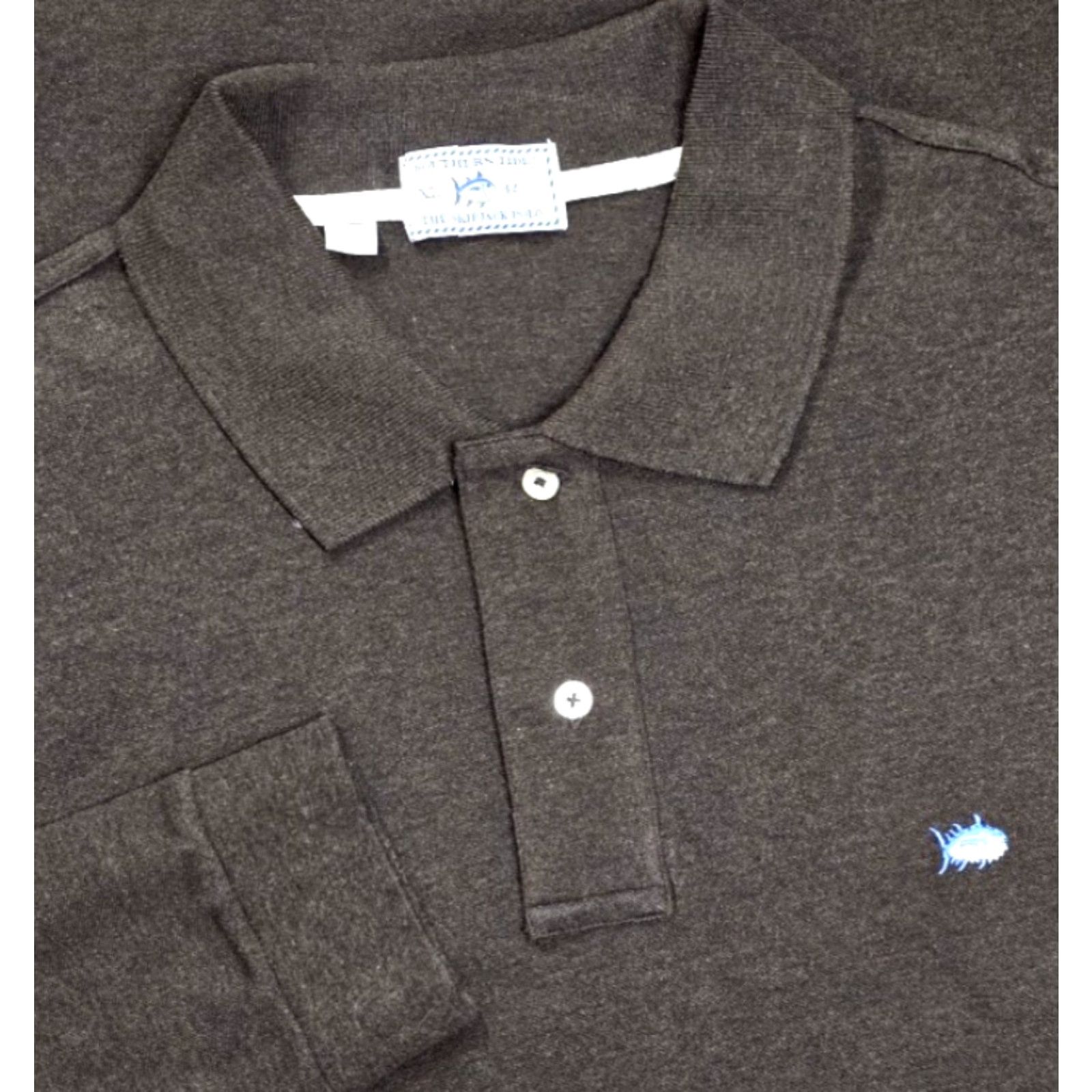 Southern Tide Southern Tide Polo Shirt XL Brown Long Sleeve Mens Heathered Polo Cotton Size US XL / EU 56 / 4 - 2 Thumbnail