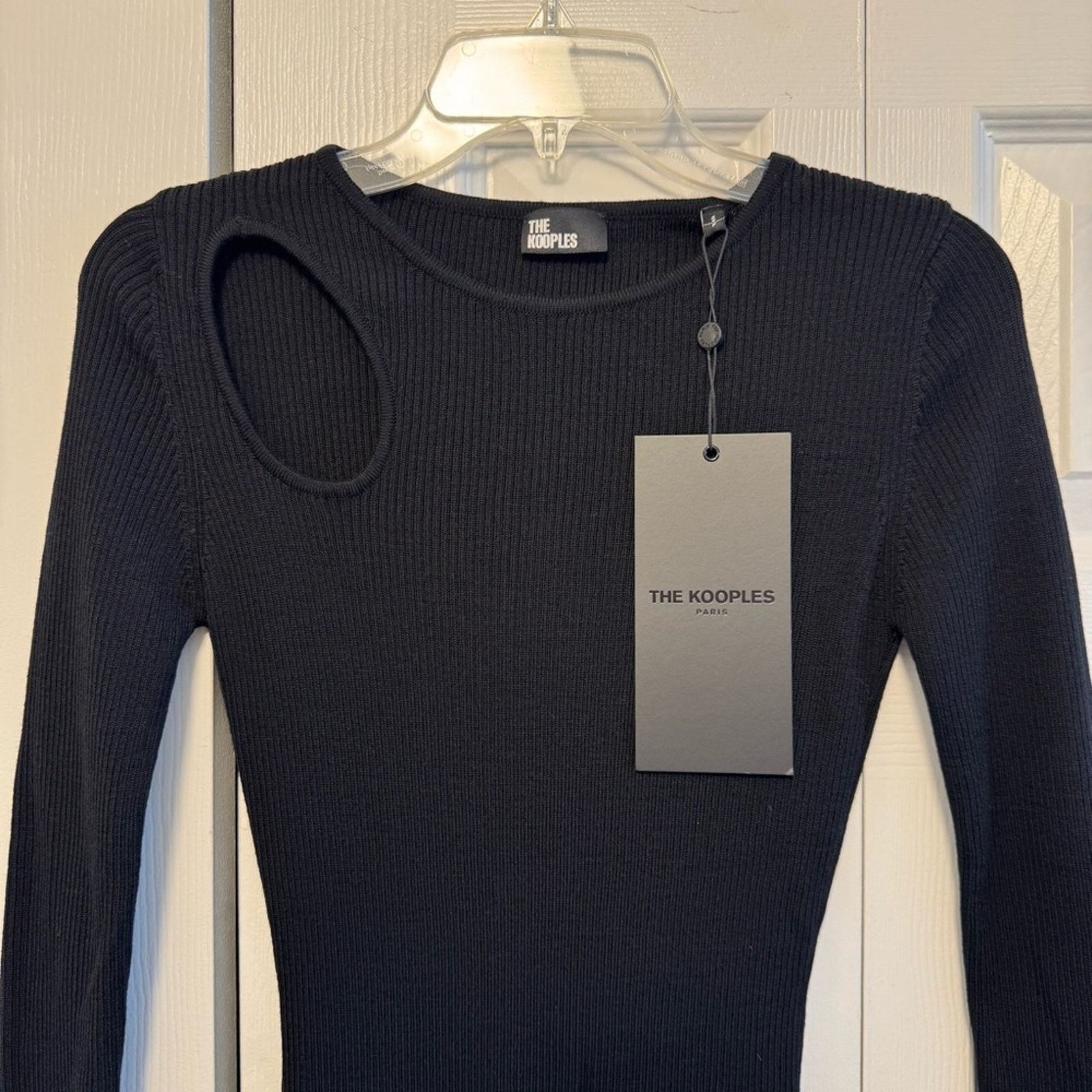 The Kooples New! The Kooples Black Wool Long Sleeve Dress, Size 1 Size S / US 4 / IT 40 - 4 Thumbnail