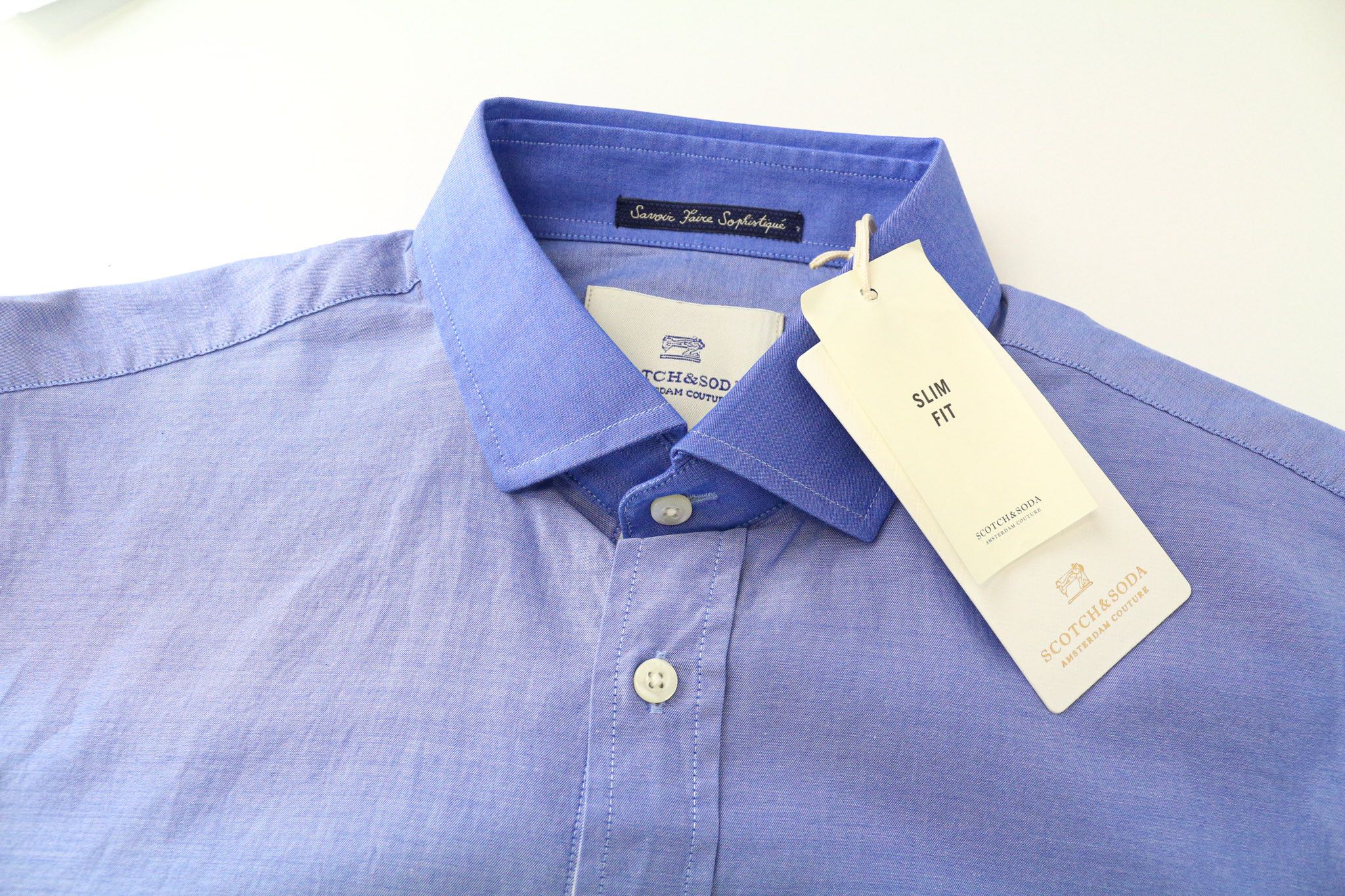 Scotch & Soda AMS COUTURE S Blue Slim Cotton Shirt 75106 Size US S / EU 44-46 / 1 - 3 Thumbnail