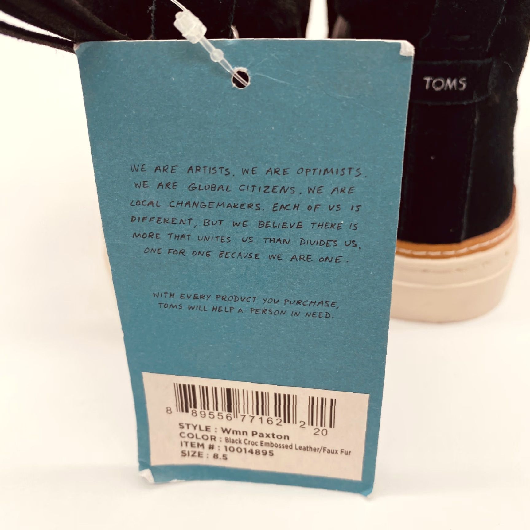 Toms TOMS Paxton Slip On Sneakers Womens 8.5 Black Crocodile Embossed Leather Shirt Womens Shoes Crocodile Embossed Leather 90s? Size US 7 / IT 37 - 5 Thumbnail