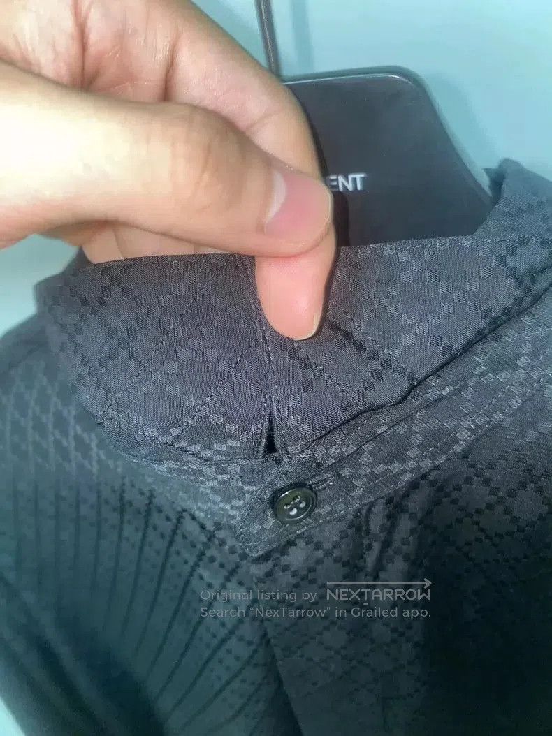 Saint Laurent Paris Saint Laurent Black Diamond Pattern Shirt. Size US XS / EU 42 / 0 - 5 Thumbnail