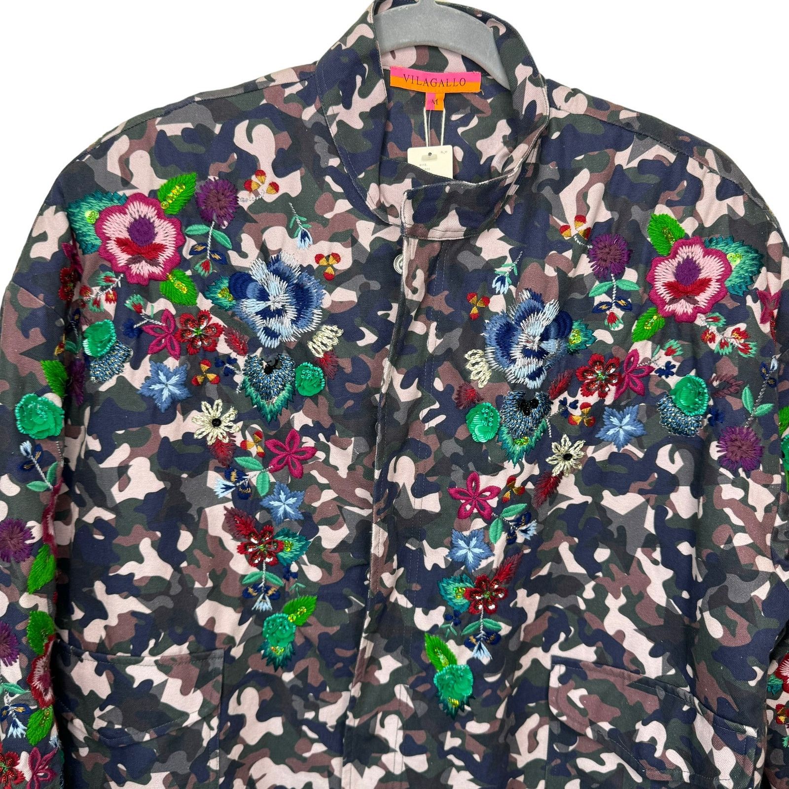 Vilagallo Vilagallo Oversized Embroidered Camo Sequin Jacket Size M / US 6-8 / IT 42-44 - 5 Thumbnail