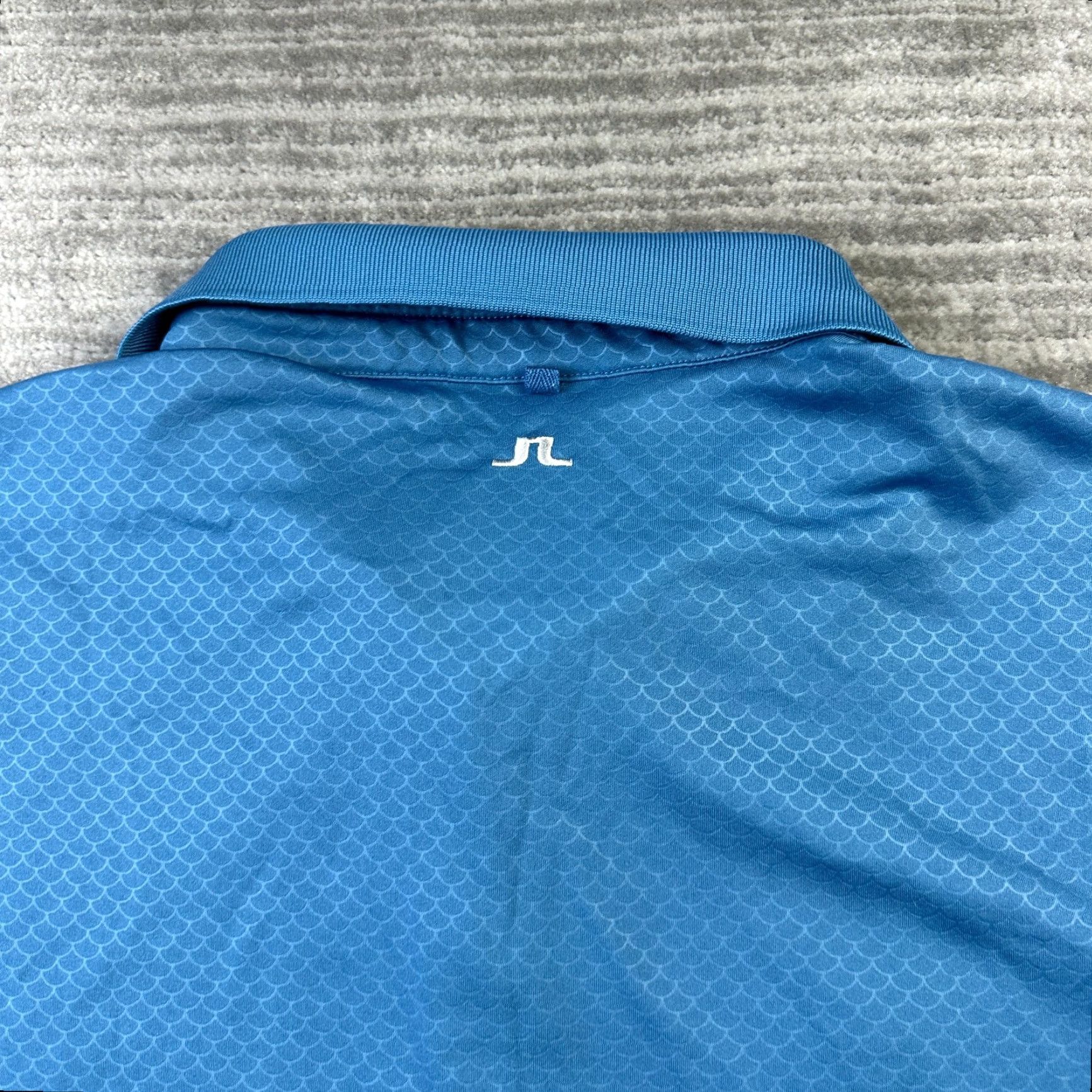 J.Lindeberg J. Lindeberg Polo Shirt Mens Extra Large Michael Scale Slim Fit TX Jersey+ Golf Blue Size US XL / EU 56 / 4 - 5 Thumbnail