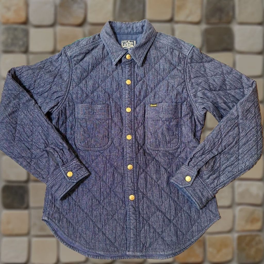 Studio D'Artisan STUDIO D'ARTISAN Quilted Work Shirt Blue Size 36 Made In JAPAN Men Long Sleeve Button-Up Cotton Relaxed Size US M / EU 48-50 / 2 - 1 Thumbnail