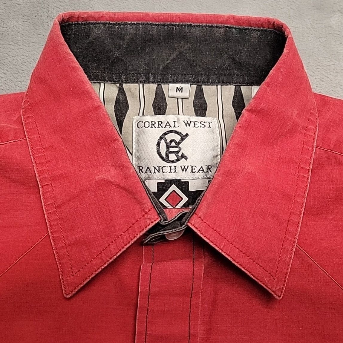 Vintage VINTAGE Corral West Shirt Men M Red Black Geometric Western Peaerl Snap Aztec Cowboy Size US M / EU 48-50 / 2 - 4 Thumbnail