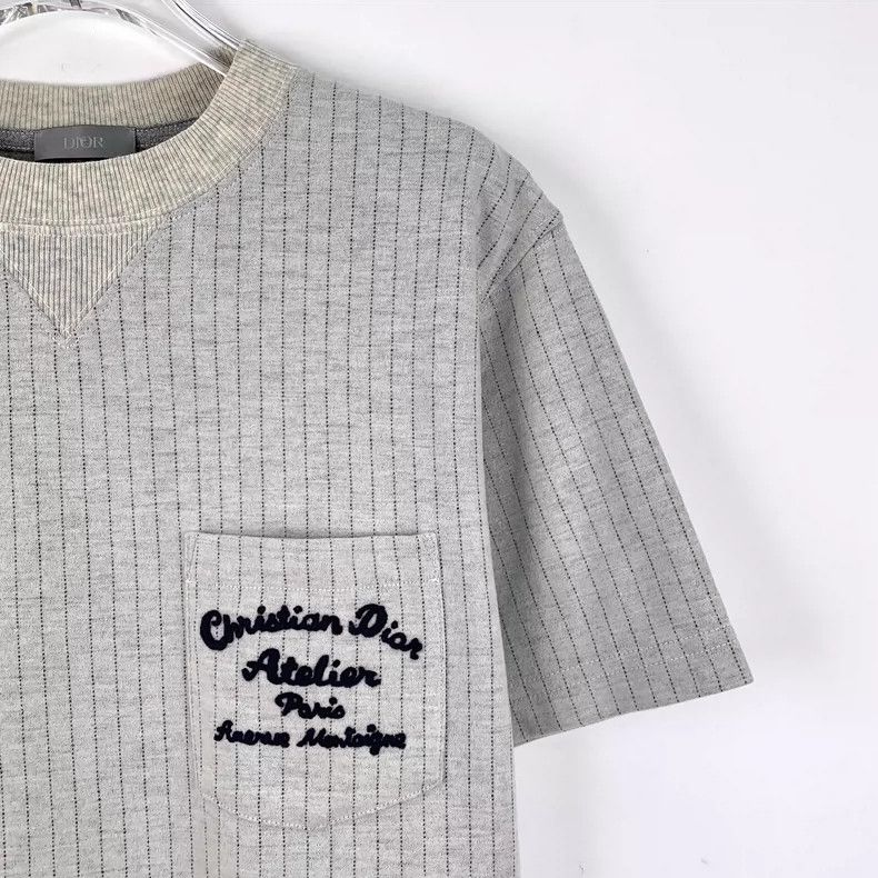 Dior Dior Gray letter plush wool round neck short-sleeved T-shir Size US XS / EU 42 / 0 - 3 Thumbnail