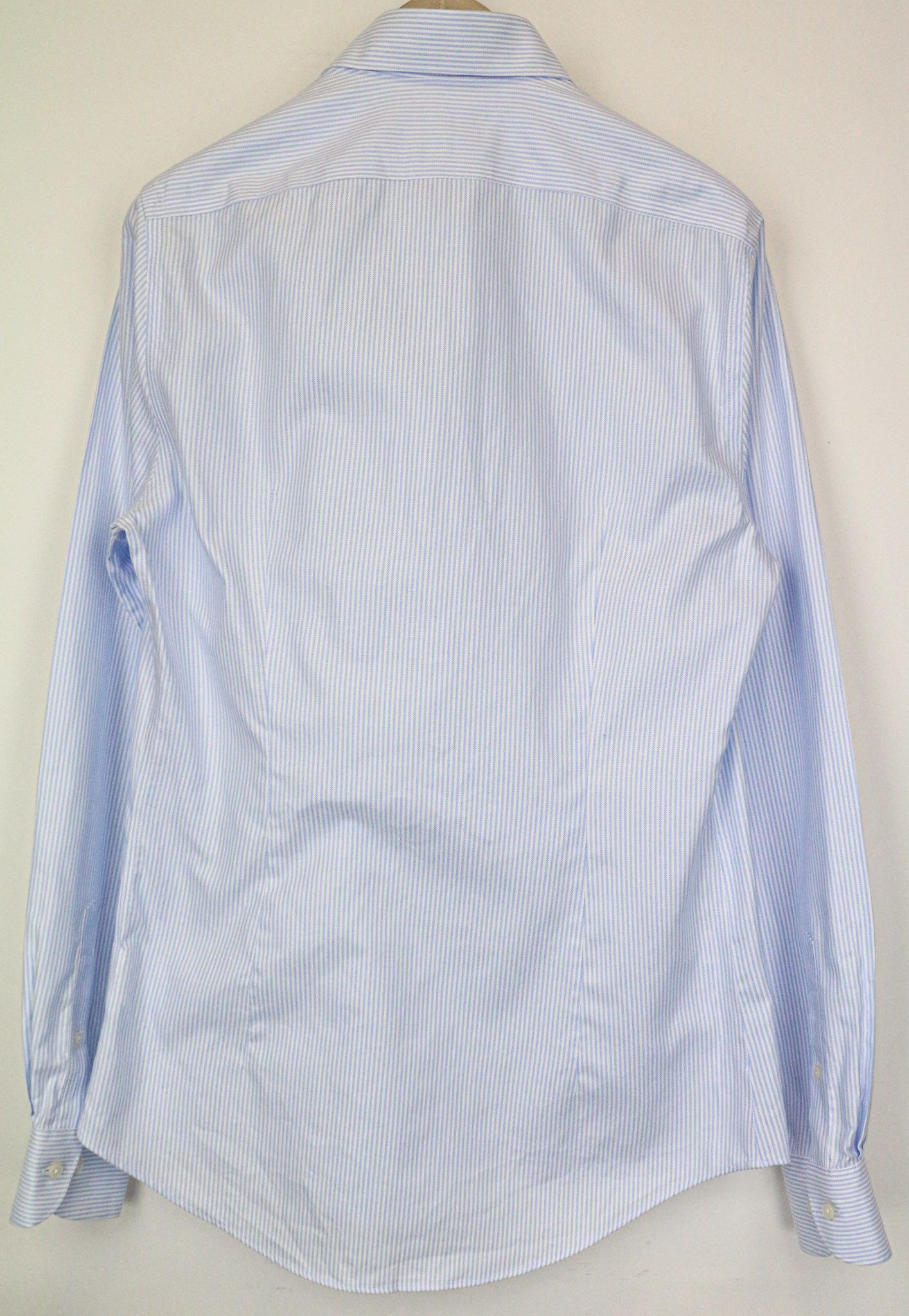 Suitsupply 39L/15 1/2L Extra Slim Blue Cotton Stripe Shirt 79366 Size 38R - 2 Thumbnail
