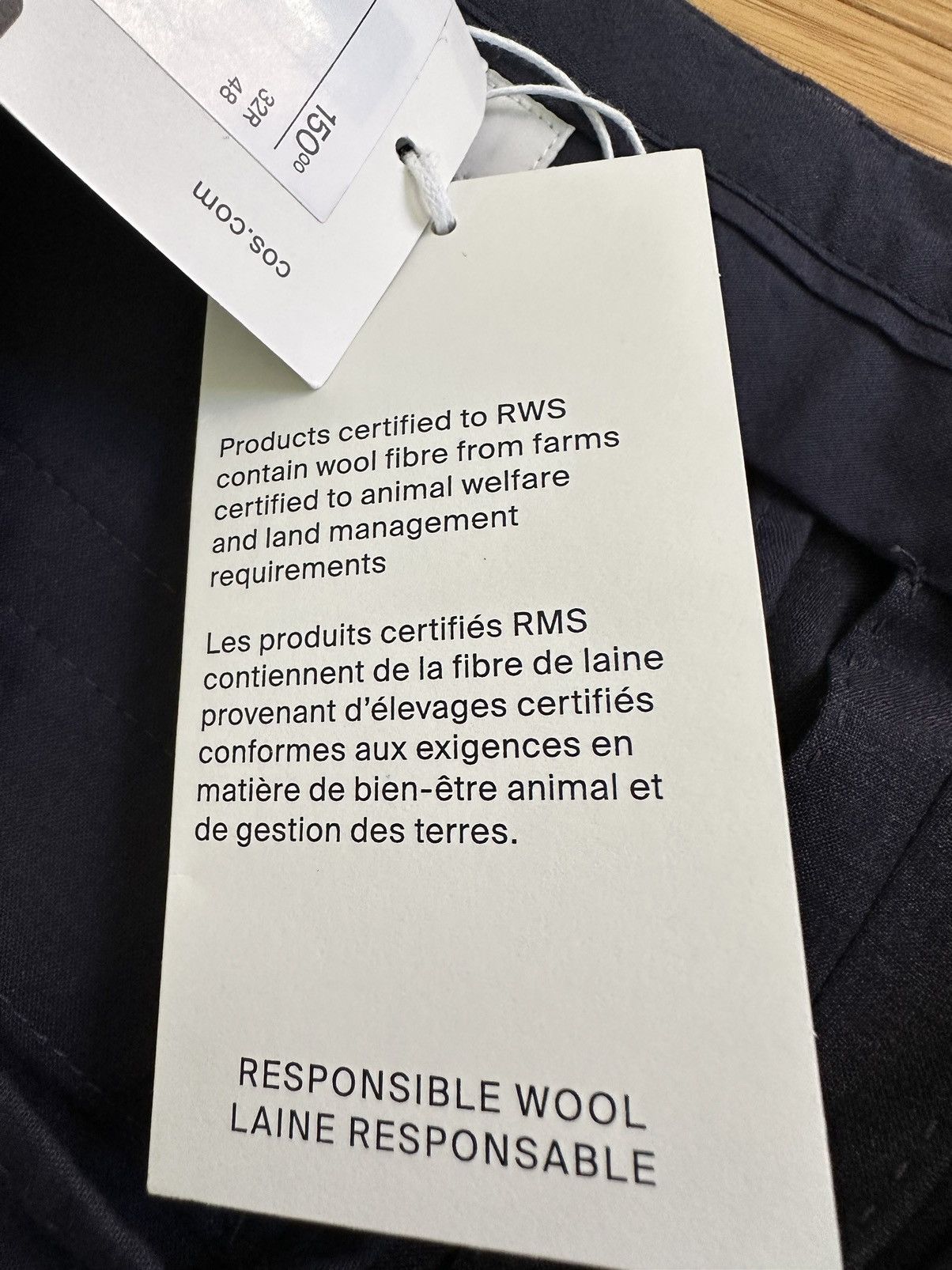 Cos COS Wool Dress Trousers Slim Fit 32R NWT Tailored Navy Size US 32 / EU 48 - 13 Thumbnail