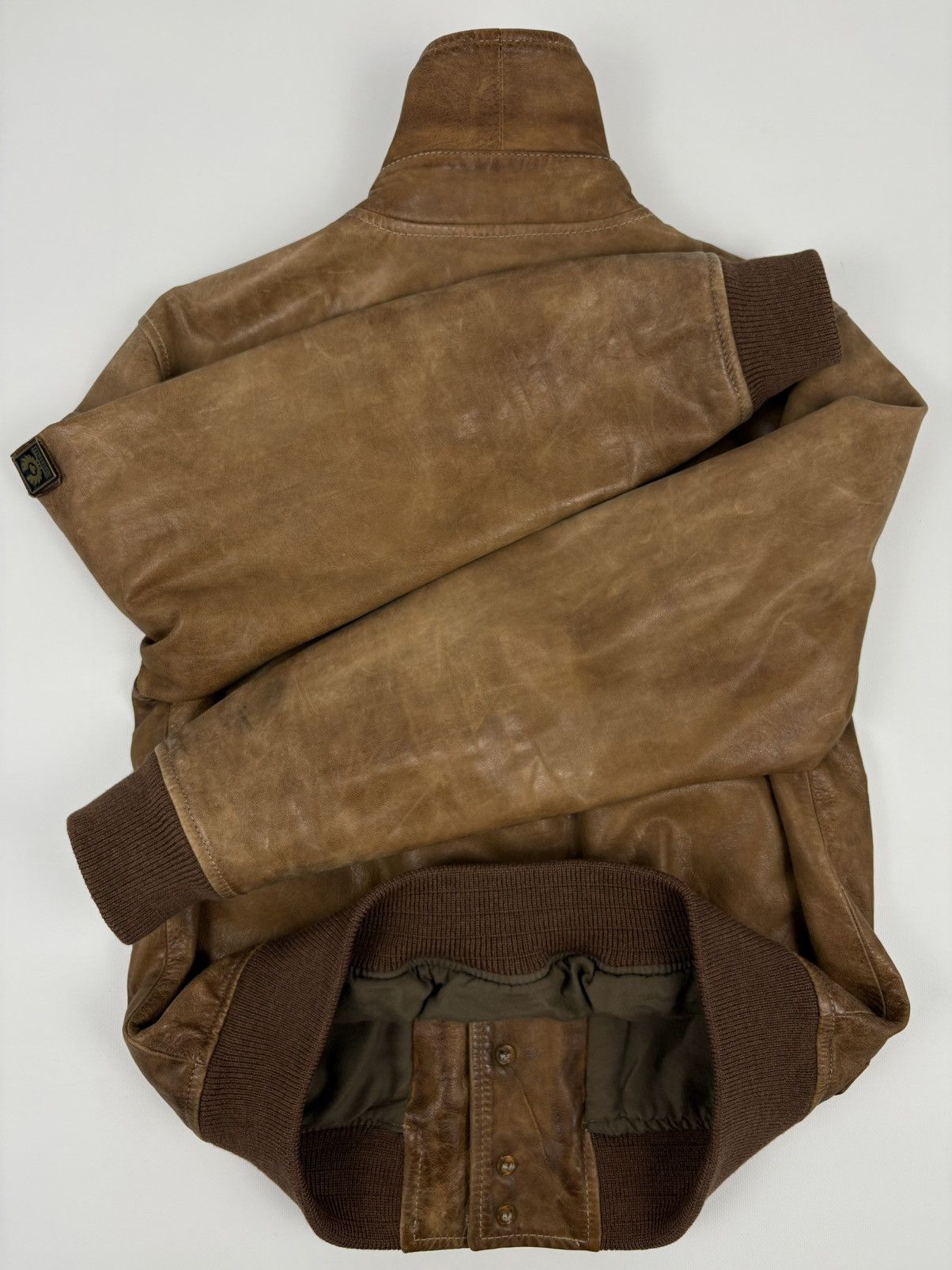Belstaff Rare "The Aviator" A1 Leather Gold Label Biker Prince Archive Special Edition Bomber Racer Jacket Size US M / EU 48-50 / 2 - 15 Thumbnail