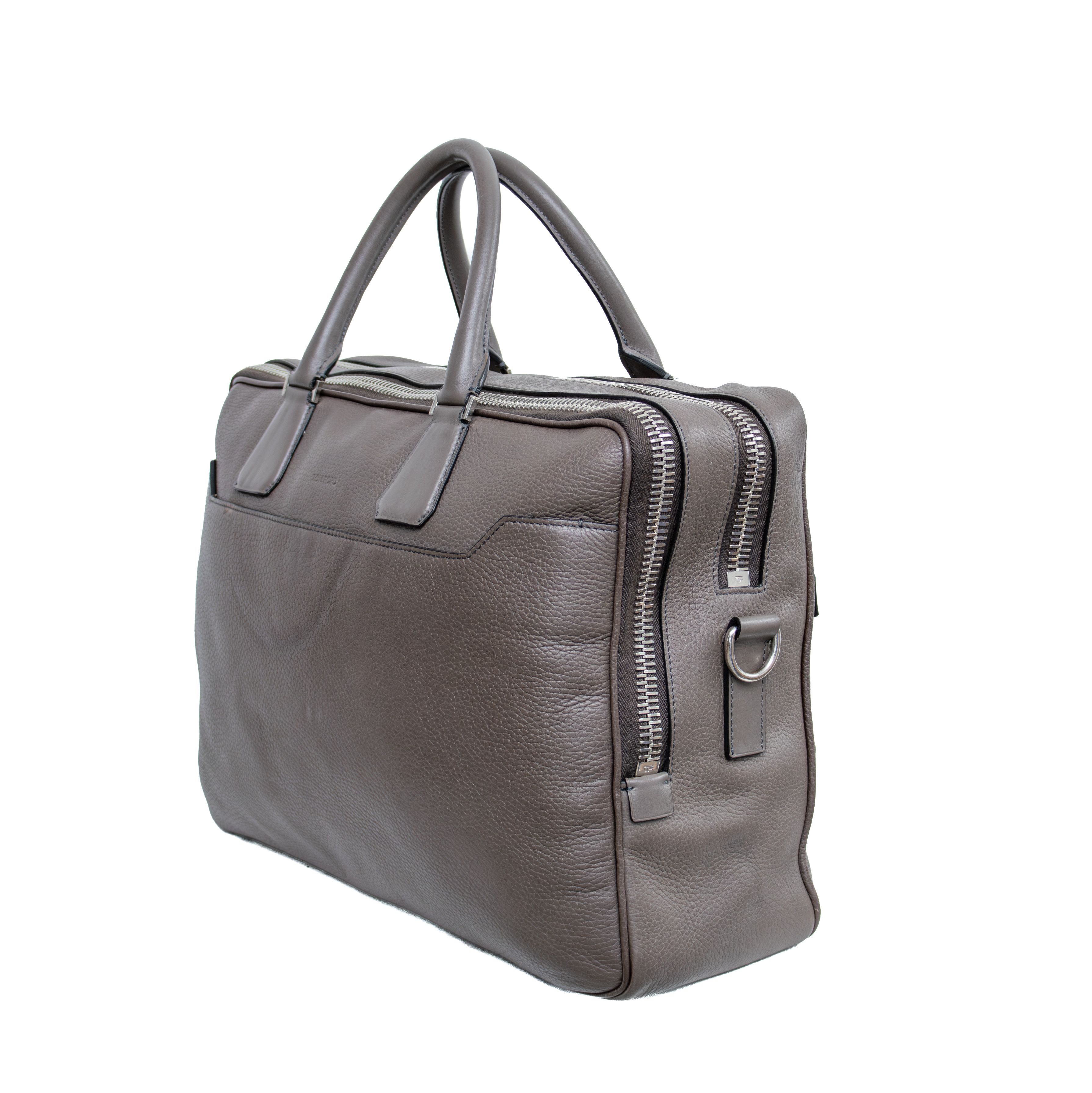 Tom Ford Tom Ford BuckleyGrey Pebbled Leather Briefcase Business Bag Size ONE SIZE - 7 Thumbnail