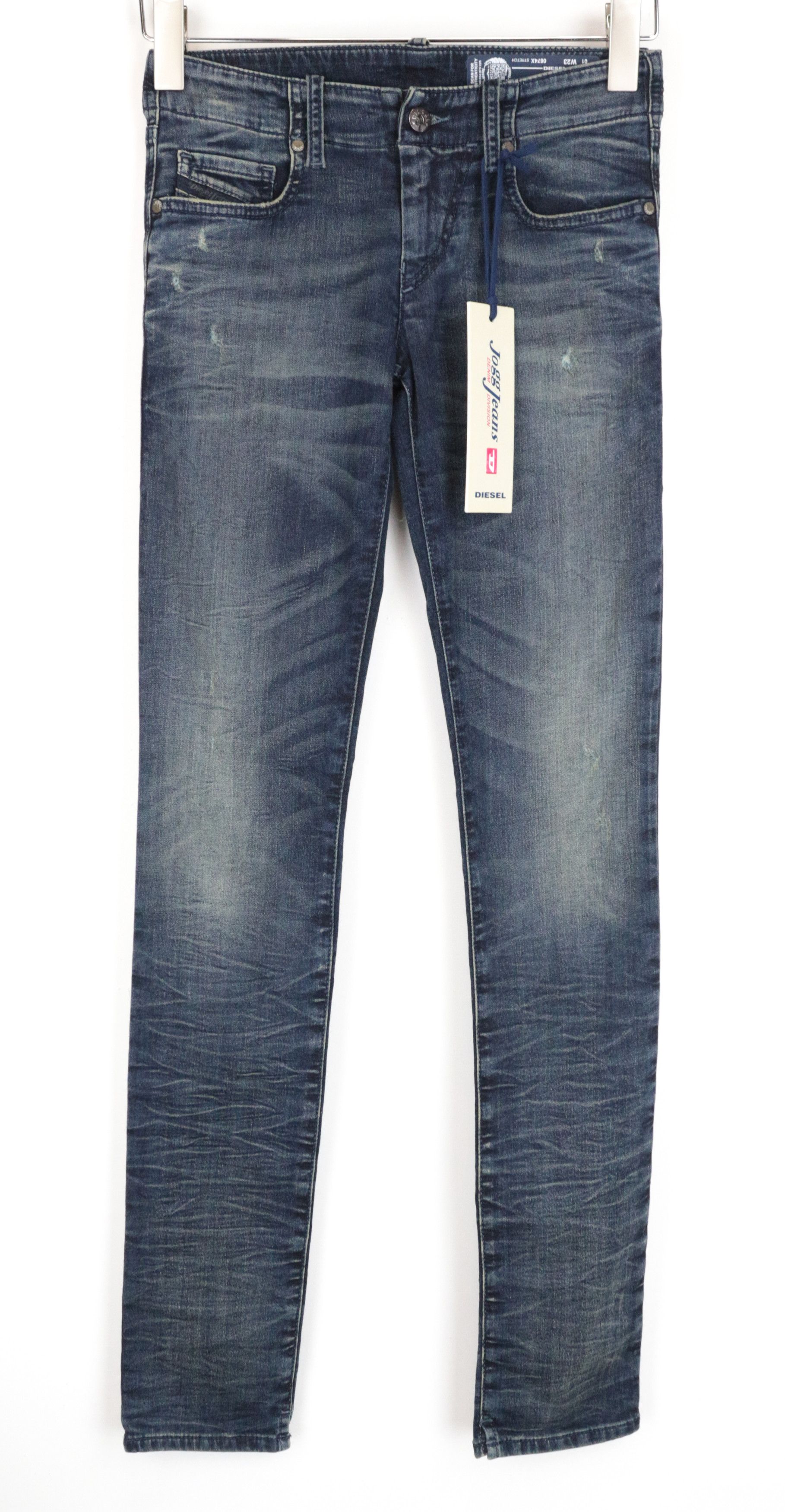 Diesel GRUPEE-NE 0674X W23 Blue Distressed Skinny Jeans 63784 Size 23" - 1 Thumbnail