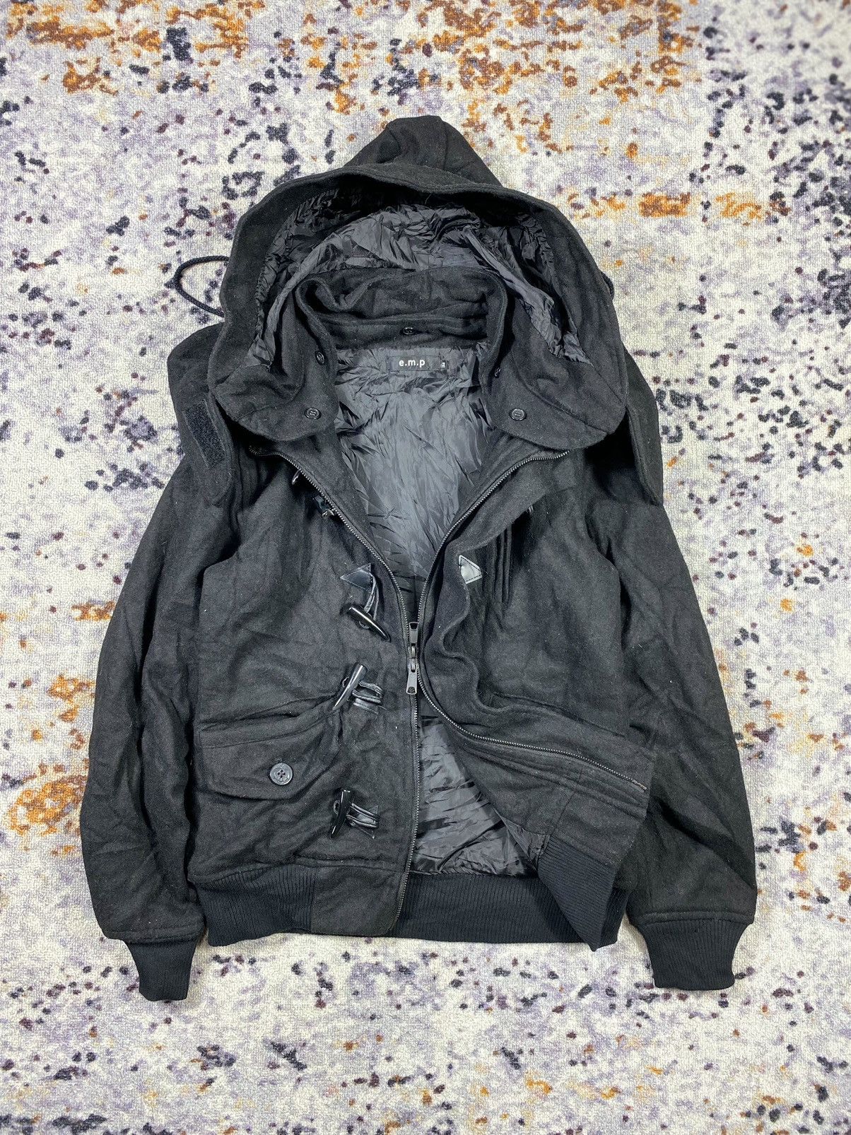 Japanese Brand e.m.p wool Duffle Jacket black Size US M / EU 48-50 / 2 - 1 Thumbnail