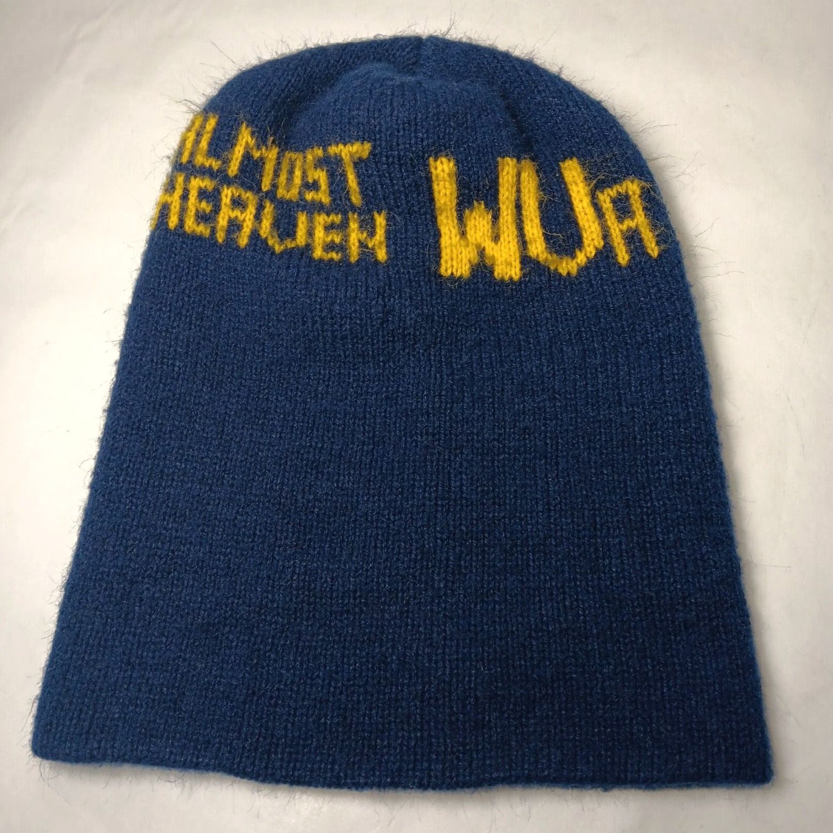 Vintage VINTAGE Boggin West Virginia Beanie - Knit Hat - Adult One Size - Blue Gold Acrylic - WVU Mountaineer - 90s/Almost Heaven Theme - Men Size ONE SIZE - 5 Thumbnail