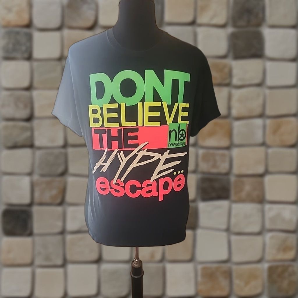 Gildan Gildan T-Shirt Newsboys Band Dont Believe The Hype Escape Black L Mens Shirt Short Sleeve Crew Neck Preshrunk Easy Care Graphic Print Vintage No Size US L / EU 52-54 / 3 - 1 Preview