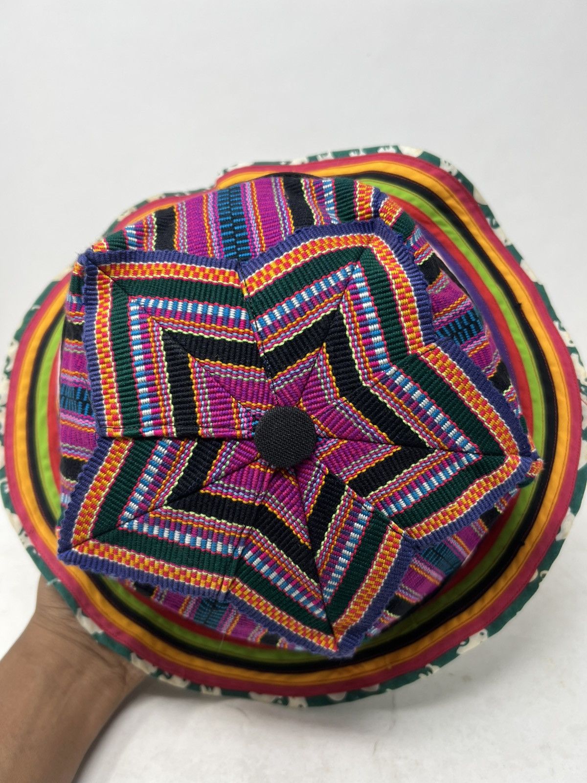 If Six Was Nine Hippie Hobo Patchwork Woven Geometric Hat Cap Size ONE SIZE - 5 Thumbnail
