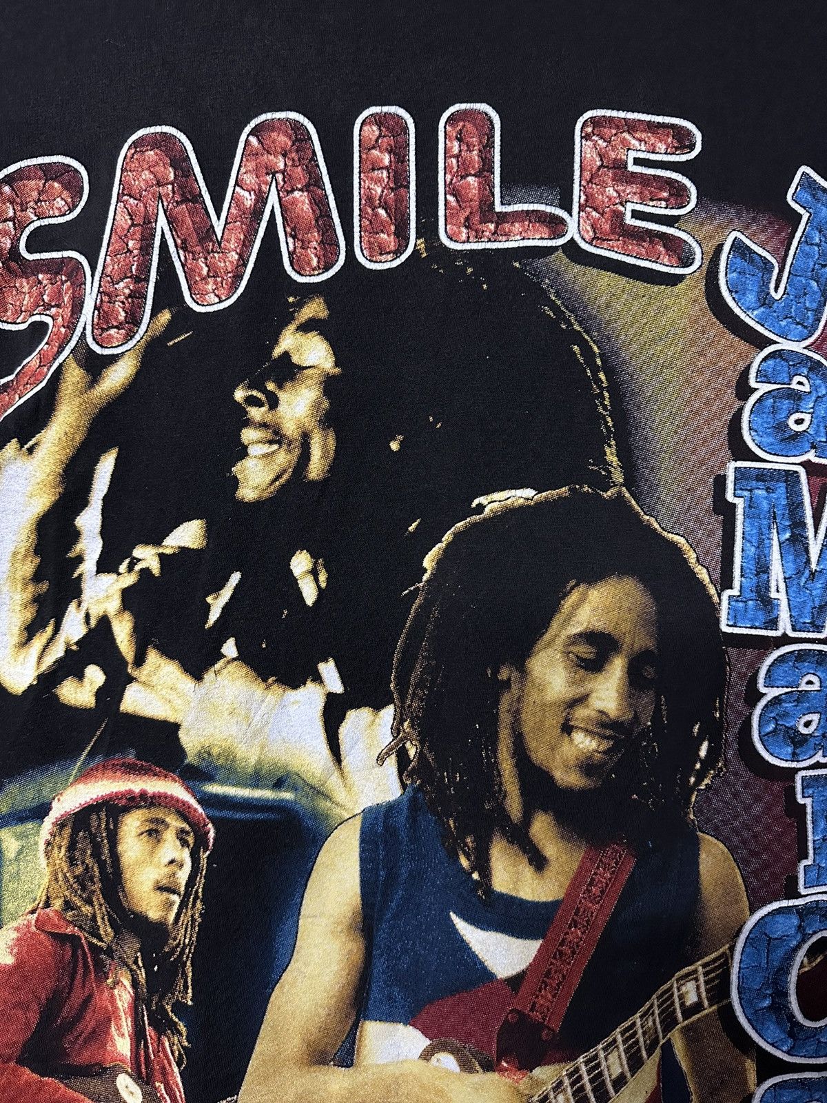 Band Tees Rare Vintage 90s Bob Marley Smile Faded Rap tee Size US XL / EU 56 / 4 - 8 Thumbnail