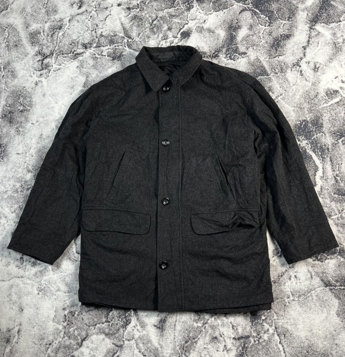 Valstar Reversible Wool Jacket Raincoat Side Italian Made Boxy Fit Size US L / EU 52-54 / 3 - 1 Thumbnail