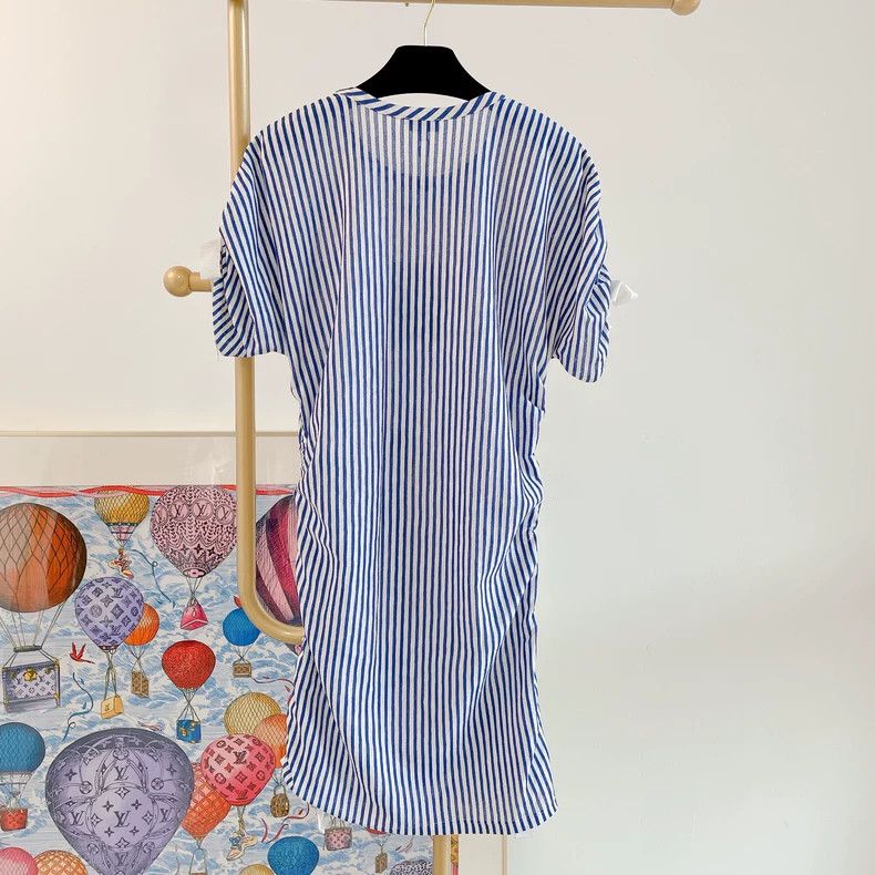 Chanel Chanel Blue and white striped knitted dress 2504-Nextarrow Size XS / US 0-2 / IT 36-38 - 2 Thumbnail