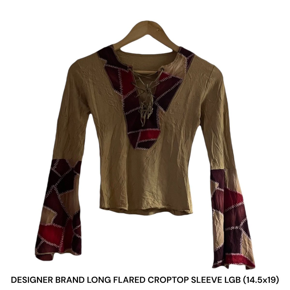 Le Grande Bleu (L.G.B.) Yunus Designer Made in UK Flared Crop Top LGB Size S / US 4 / IT 40 - 1 Thumbnail