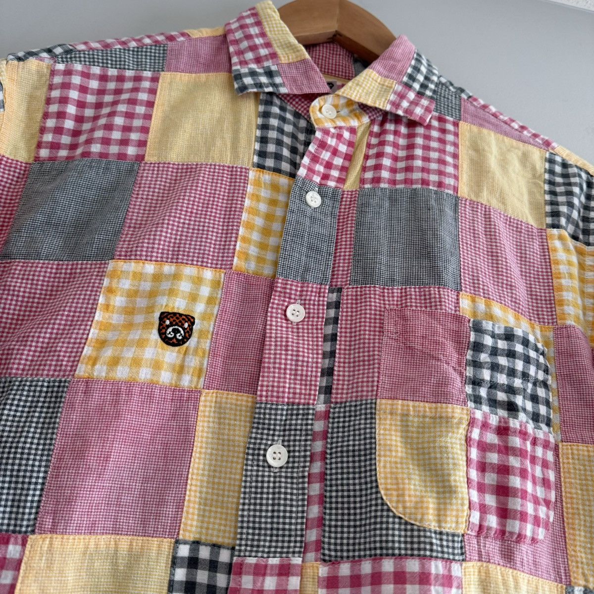 Bape OG Baby Milo Tiger Patchwork Checkered Button Up Shirt Size US M / EU 48-50 / 2 - 2 Thumbnail