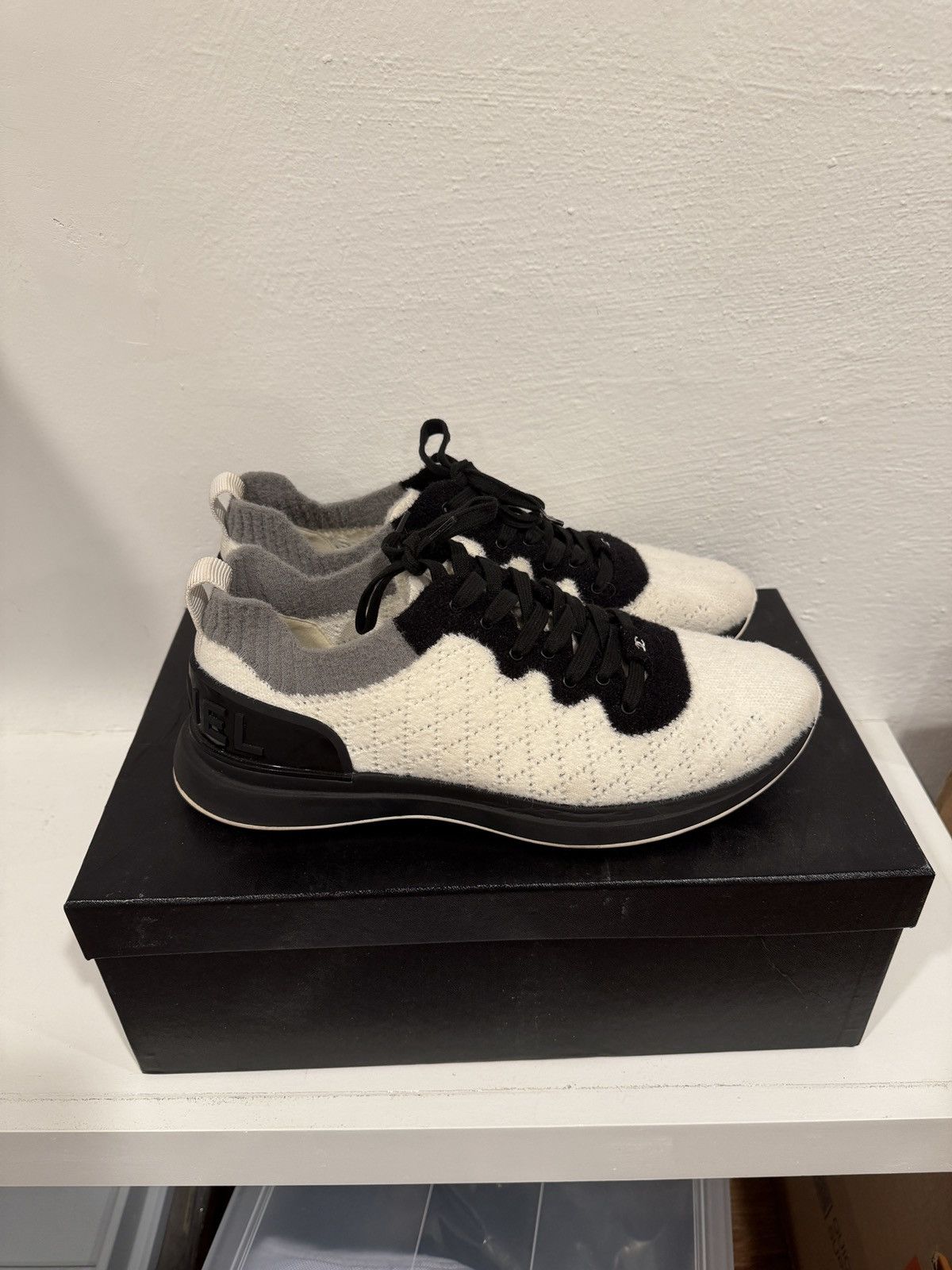 Chanel Extremely rare mens knitted panda trainer Chanel Size US 11 / EU 44 - 1 Thumbnail