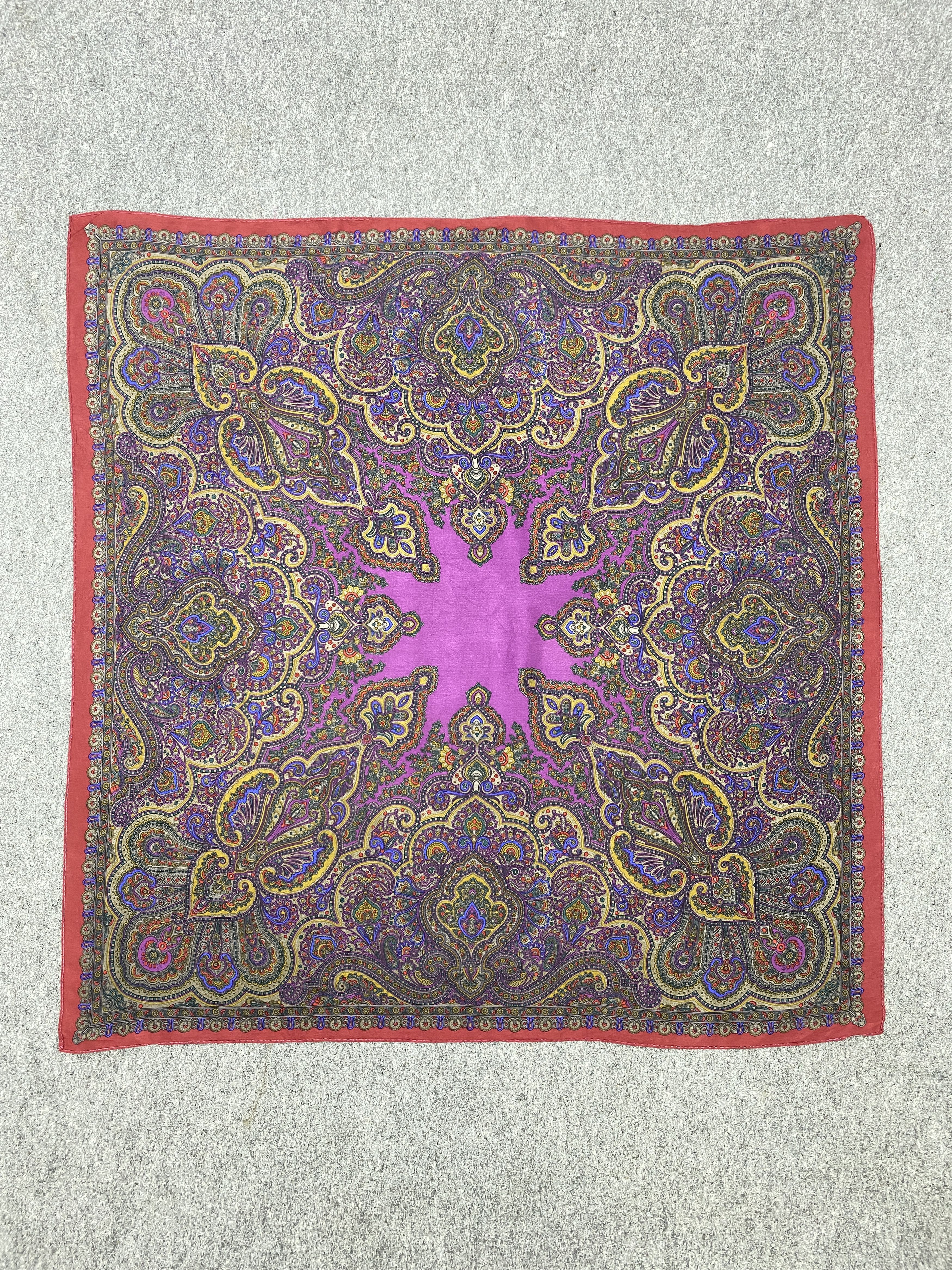 Vintage Vintage 80s Silk Scarf SN0095 Size ONE SIZE - 3 Thumbnail