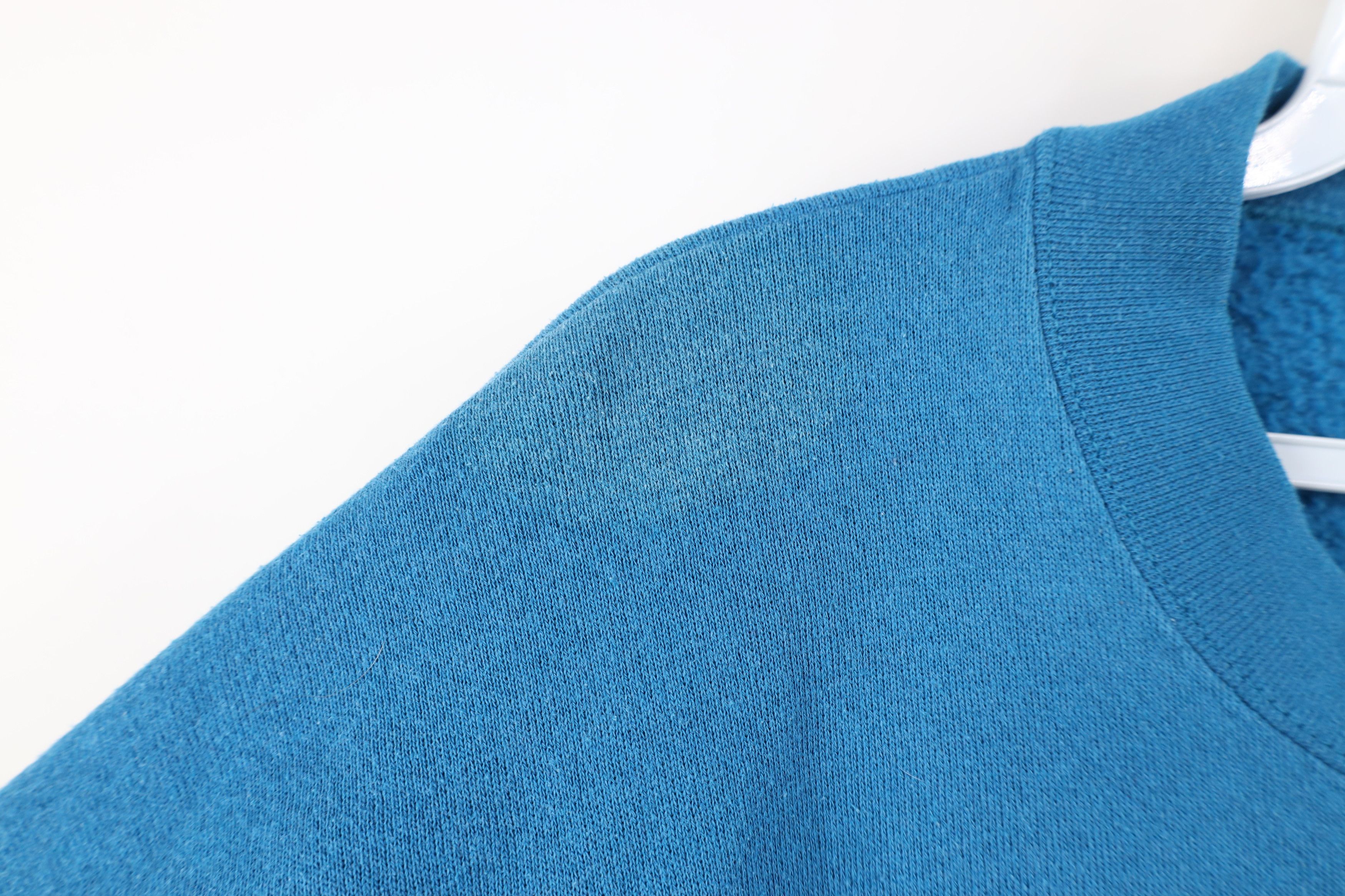 Vintage Vintage 90s Streetwear Blank Crewneck Sweatshirt Blue Size US XL / EU 56 / 4 - 6 Thumbnail