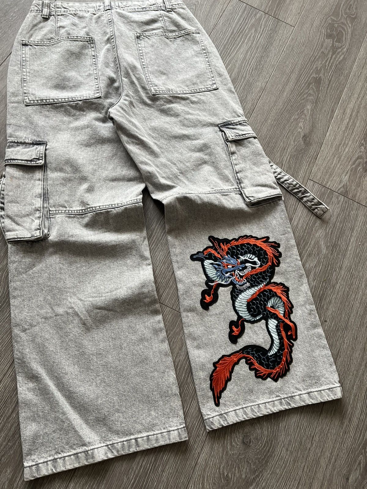 Vintage Vintage Y2K Dragon Baggy Jeans Cargo Pants Wide Leg Size US 30 / EU 46 - 4 Thumbnail