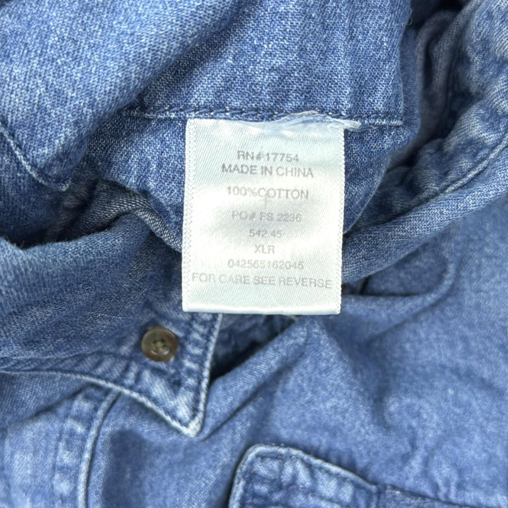 Vintage Key Denim Shirt Mens XL Blue Button-Down Long Sleeve Casual Workwear Western Cotton Pockets Solid Button-Up 90s (if applicable) Mens Size US XL / EU 56 / 4 - 4 Thumbnail