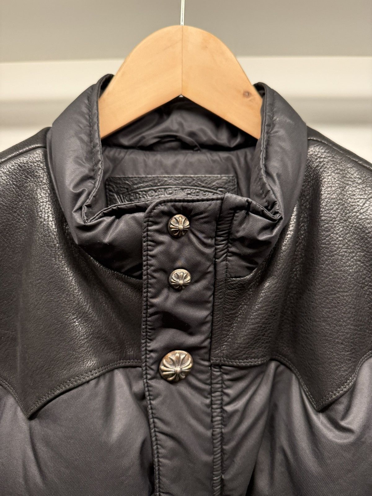Chrome Hearts Chrome Hearts Leather Fleur goose down jacket Size US L / EU 52-54 / 3 - 2 Thumbnail