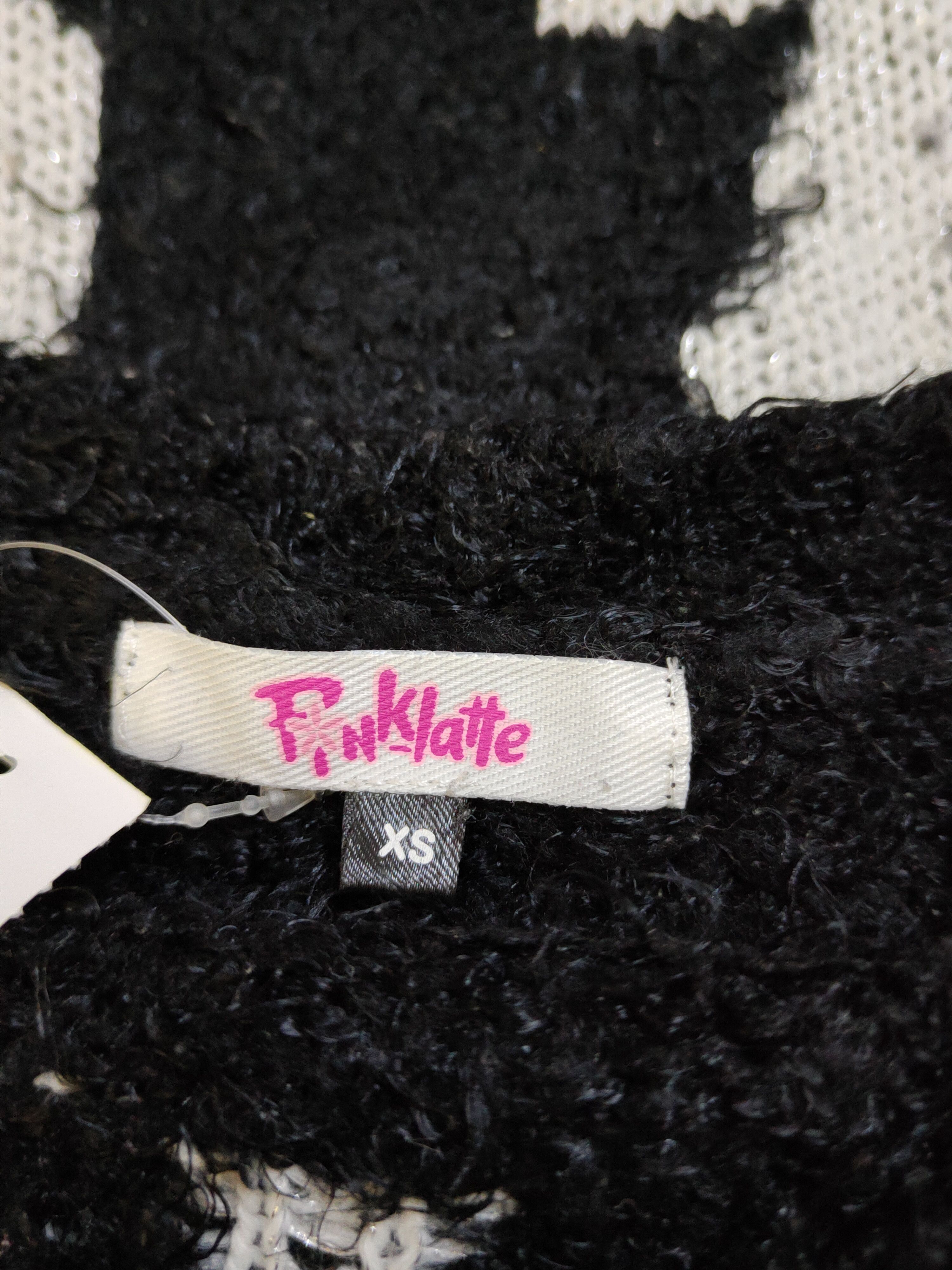 Homespun Knitwear Pink Latte Black Fur shaggy Mohair Knitwear #S2280 Size XS / US 0-2 / IT 36-38 - 13 Thumbnail