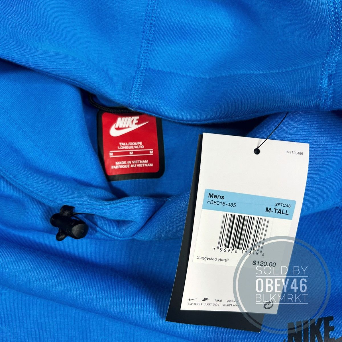 Nike Nike Sportswear Tech Fleece Blue Knit Pullover Hoodie M-Tall Size US M / EU 48-50 / 2 - 2 Thumbnail