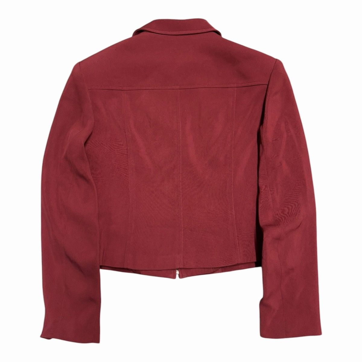 Other Retro Burgundy Long Sleeve Zipper Blazer Jacket Women Size 8 Size M / US 6-8 / IT 42-44 - 3 Thumbnail