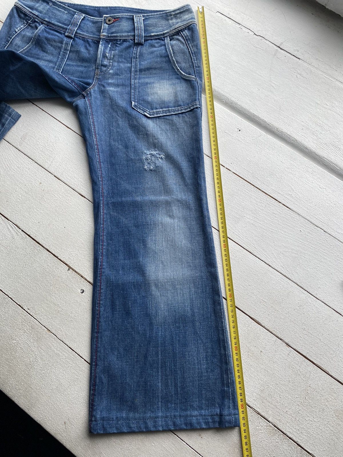 Diesel × Vintage 🔥Diesel Distressed Dirty Flared Bootcut Bell Blue Jeans y2k Size 32" / US 10 / IT 46 - 17 Thumbnail