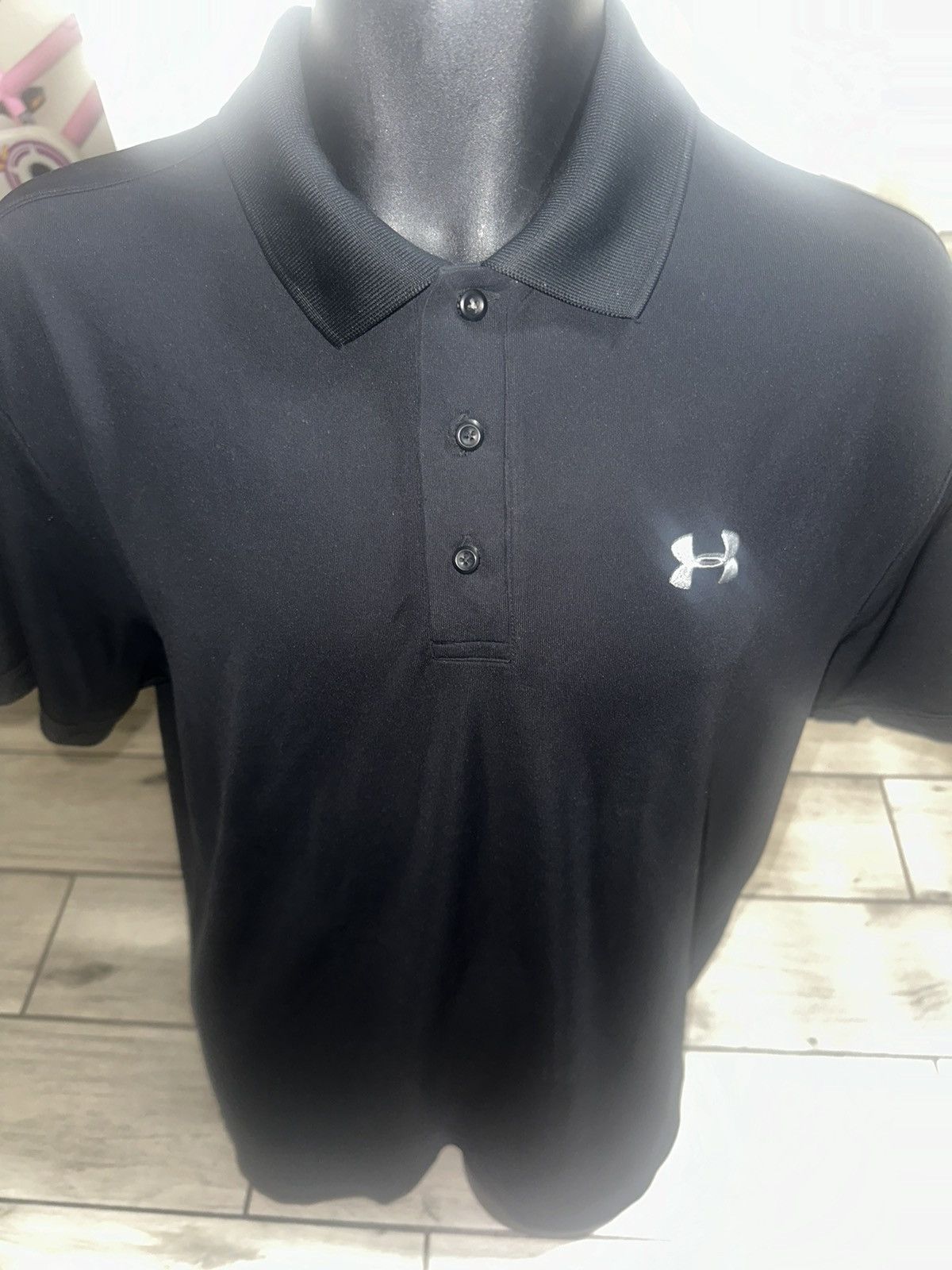 Under Armour Men’s used size L large golf black polo shirt UA Size US L / EU 52-54 / 3 - 4 Thumbnail