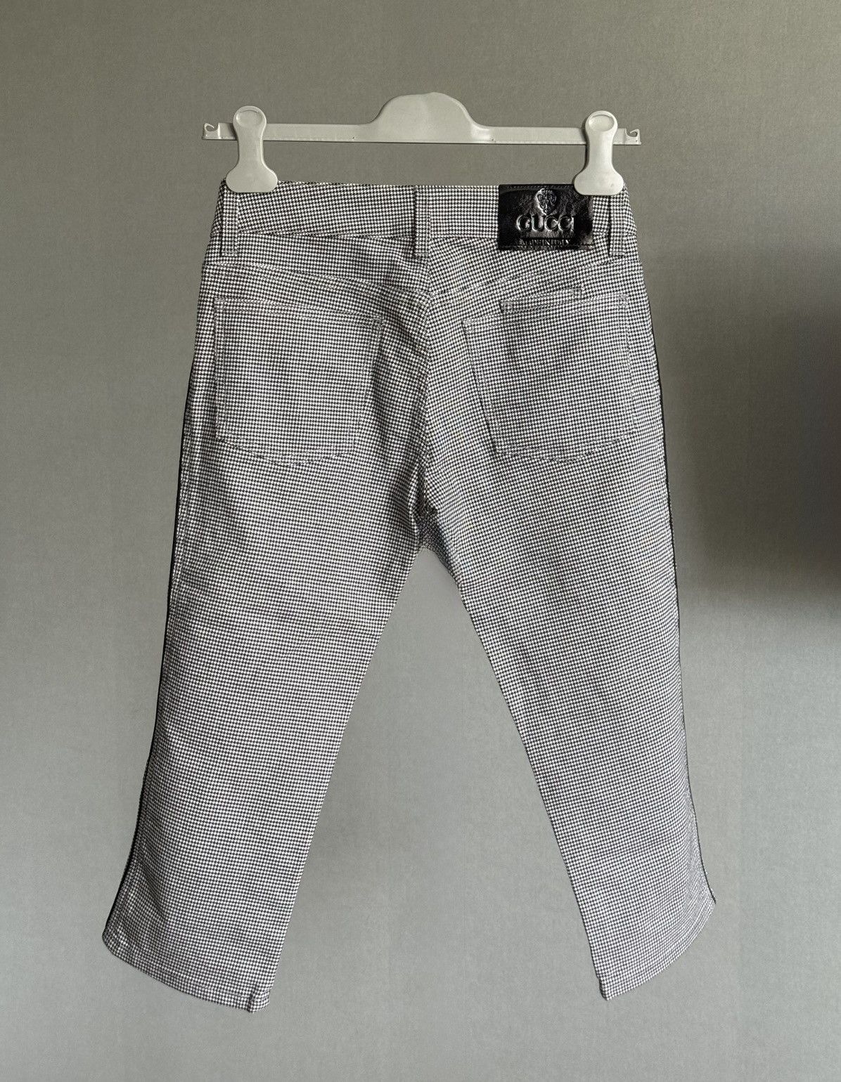 Gucci GUCCI Y2K black houndstooth knee length cropped pants IT38 Size 26" / US 2 / IT 38 - 4 Thumbnail