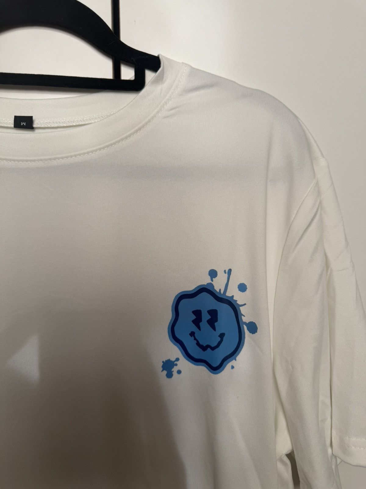 Other White cotton t-shirt with blue smiley face design #skater Size US M / EU 48-50 / 2 - 2 Thumbnail
